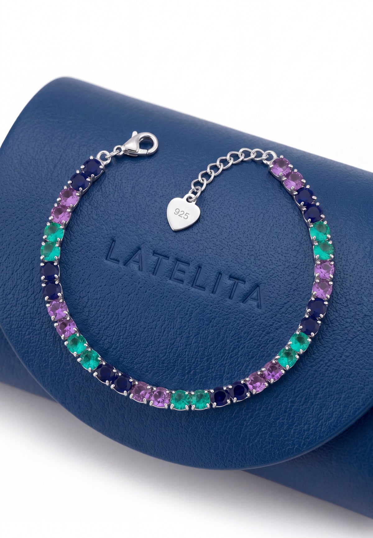 Kaleidoscope Gemstone Tennis Bracelet Silver