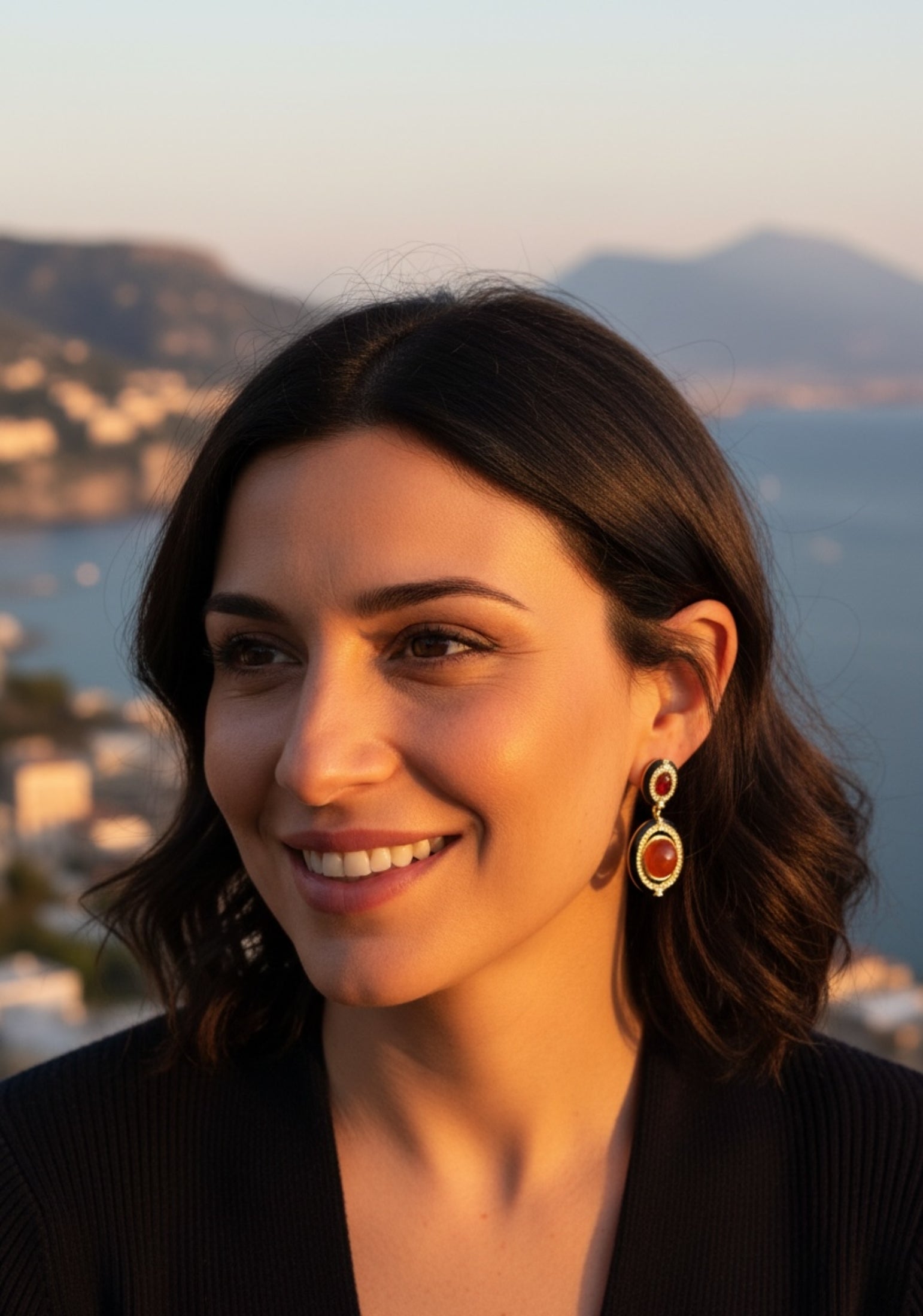 Alessia Carnelian Drop Earrings Gold