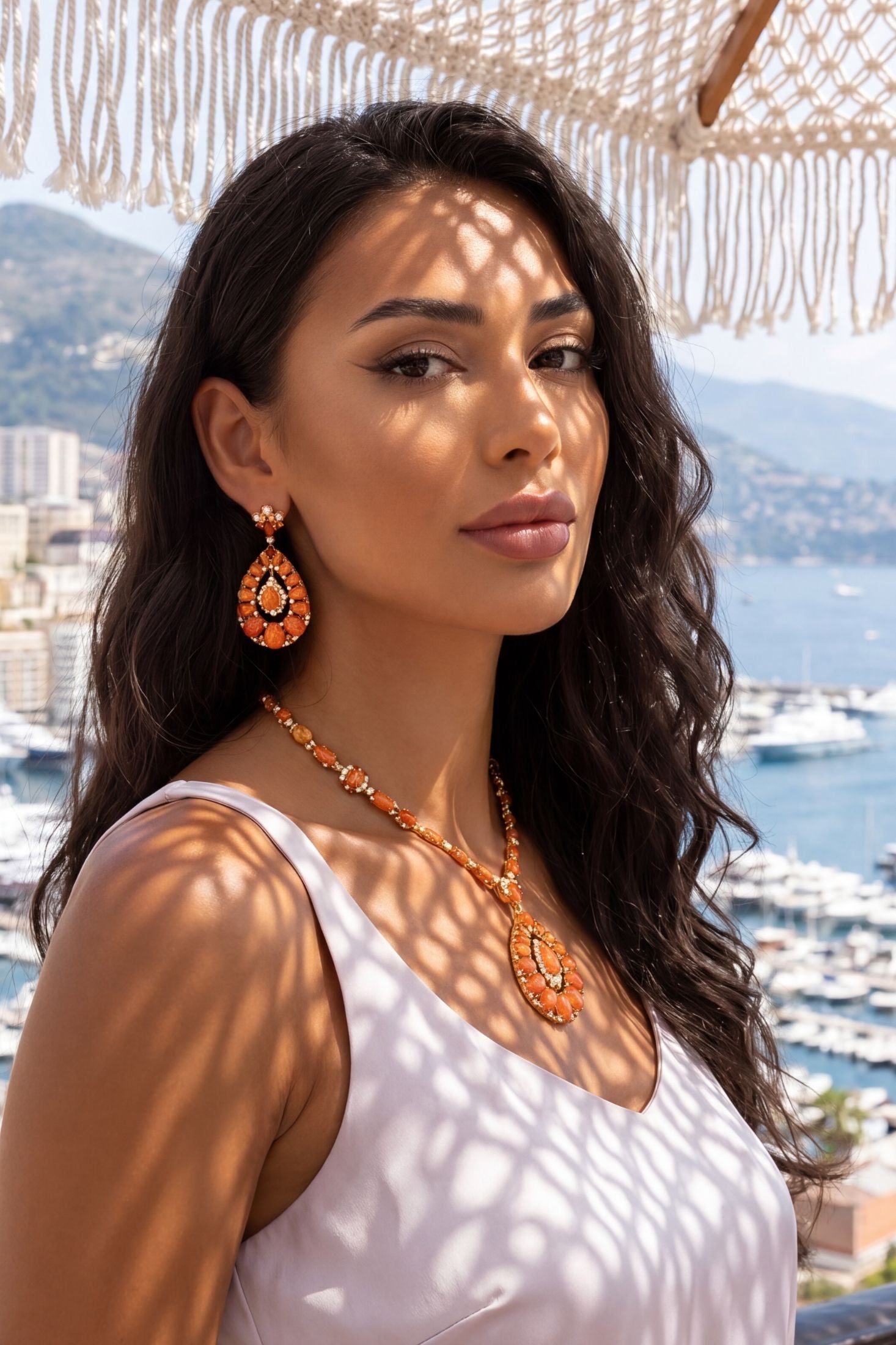 Paloma Fire Opal Drop Earrings Gold
