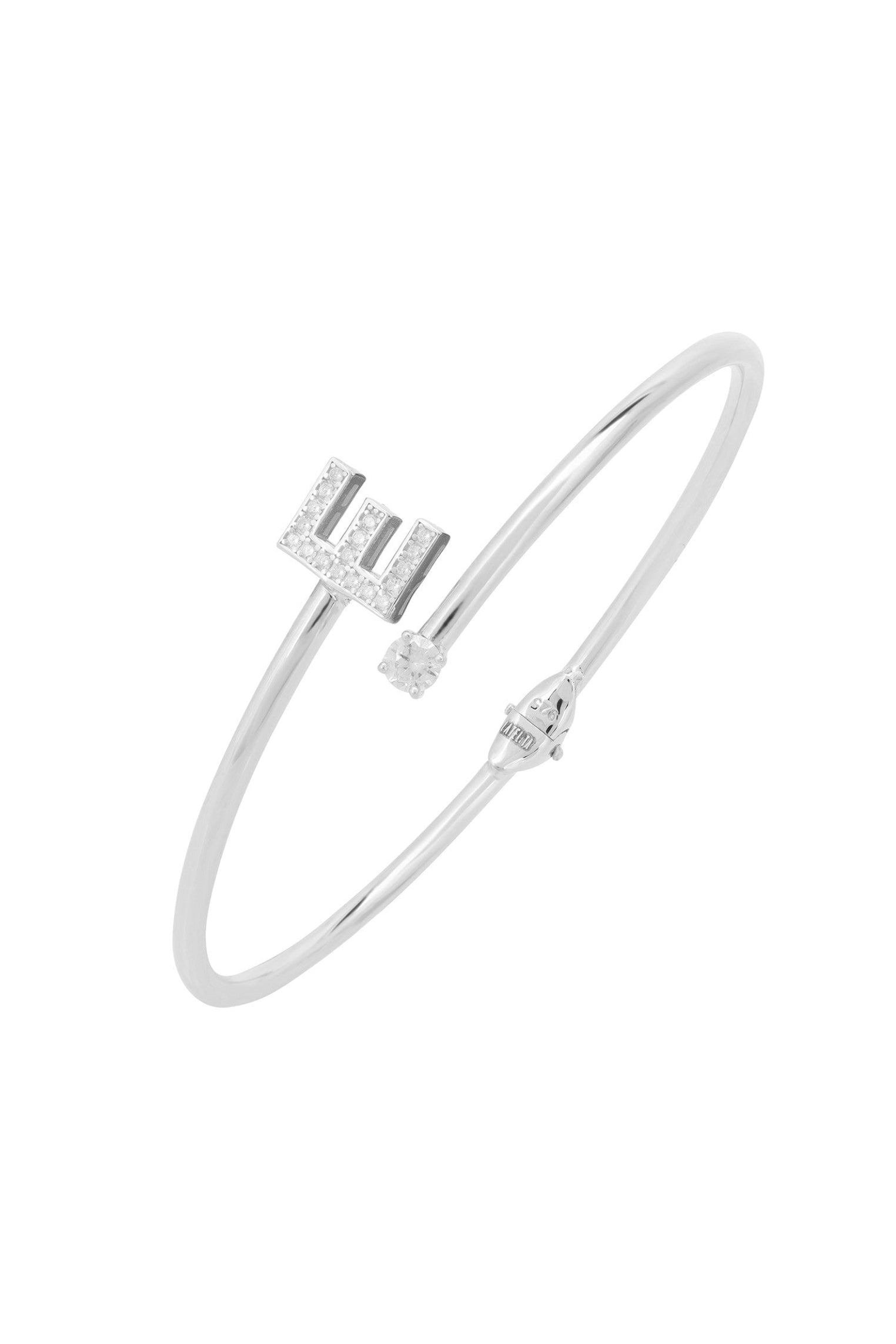 Initial 'E' silver bracelet.