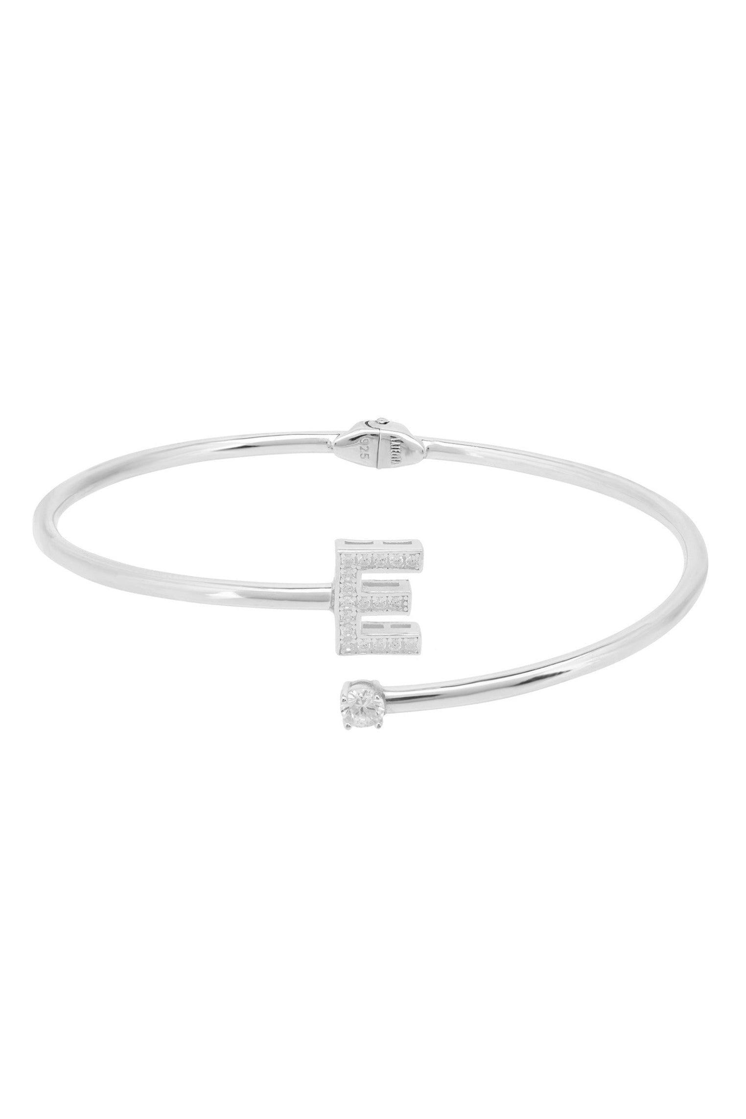Initial 'E' silver bracelet.