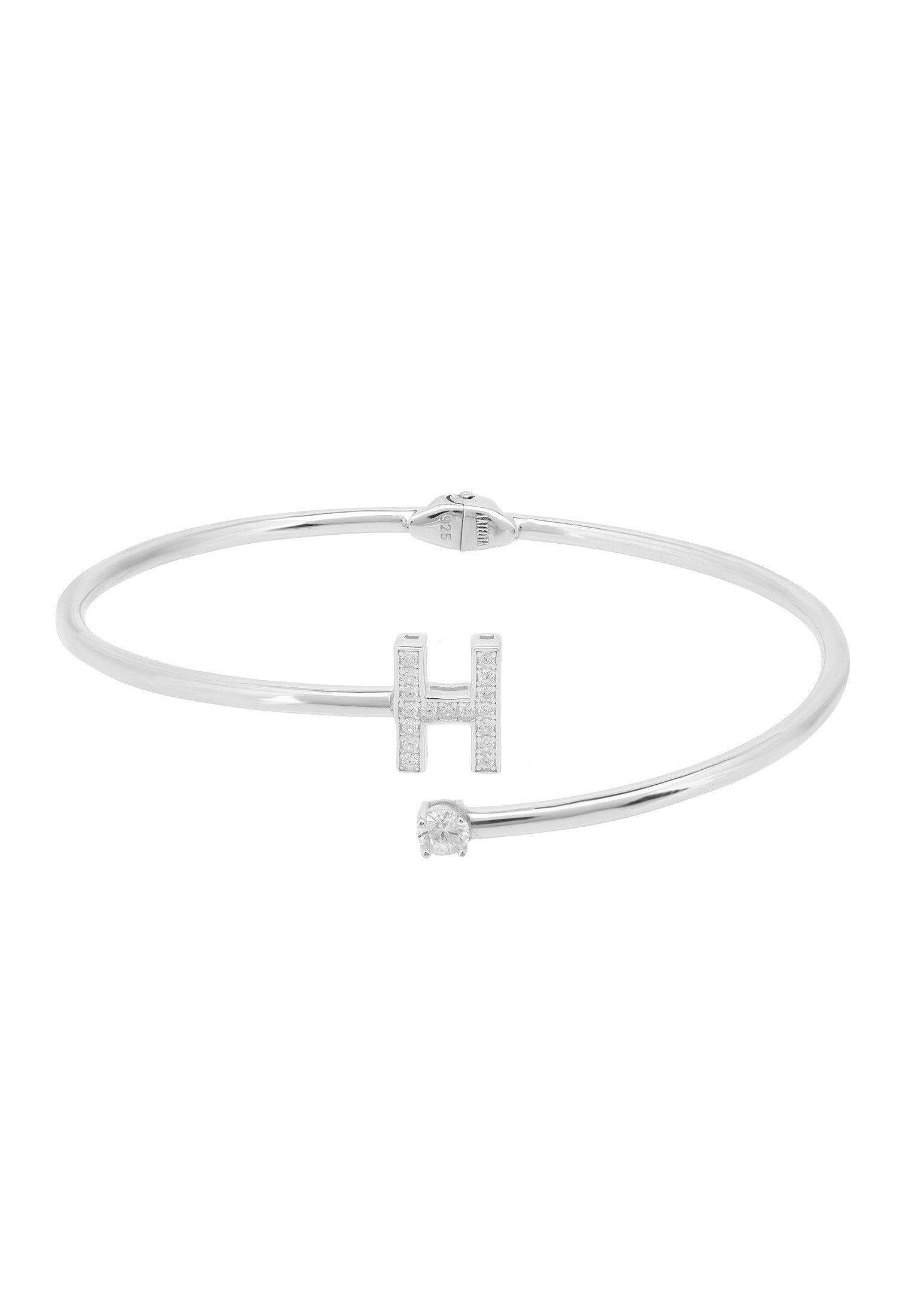 Initial 'H' silver bracelet.