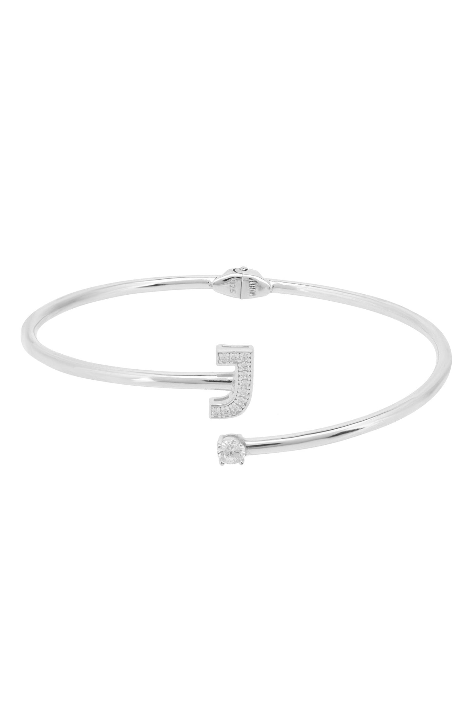 Initial 'J' silver bracelet.