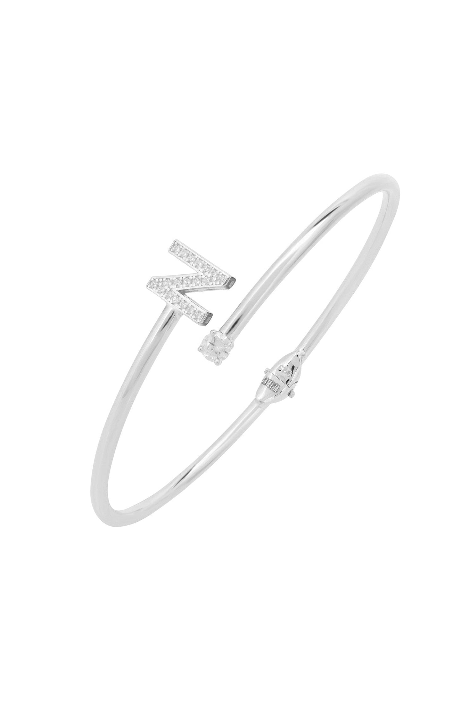Initial 'N' silver bracelet.
