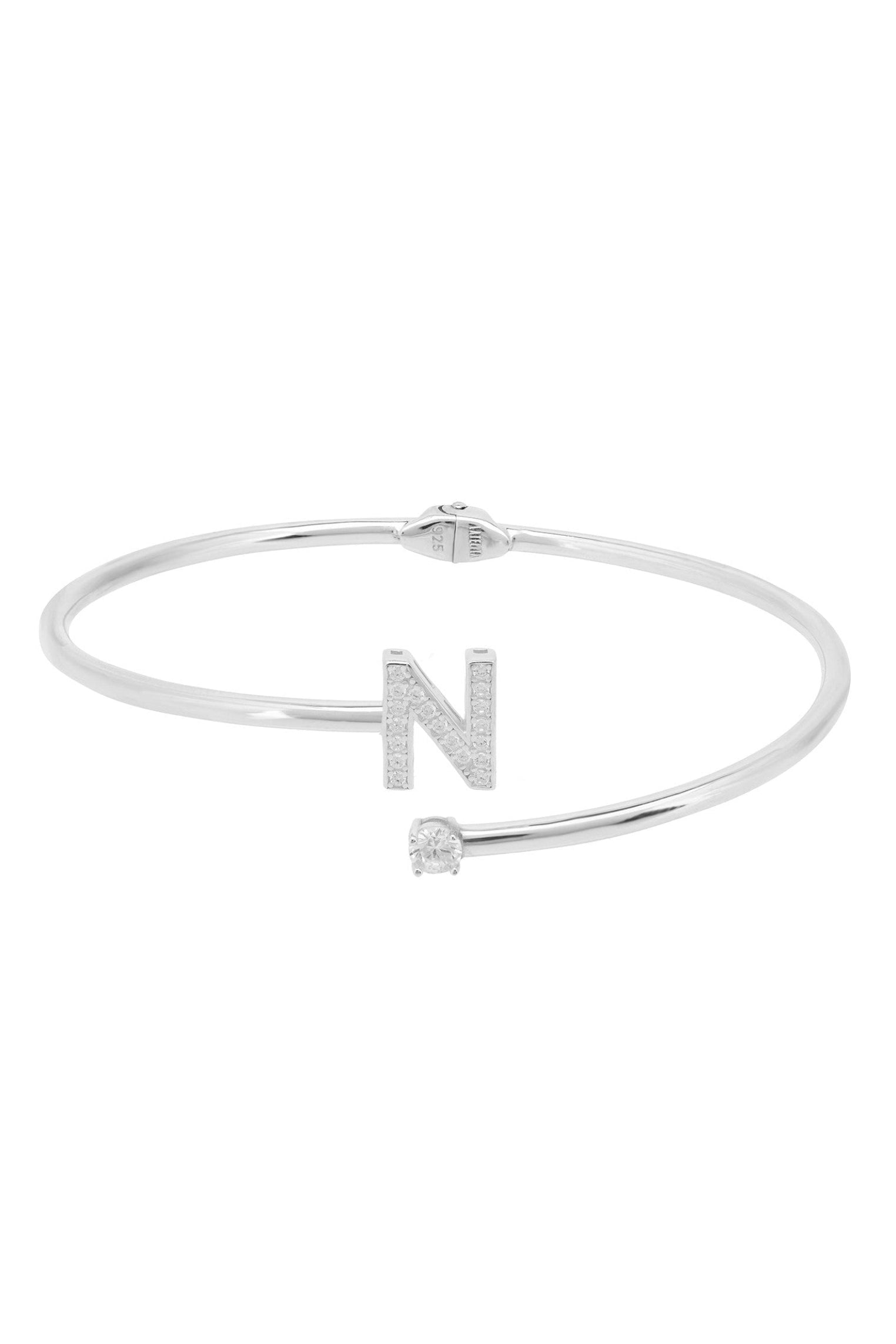 Initial 'N' silver bracelet.