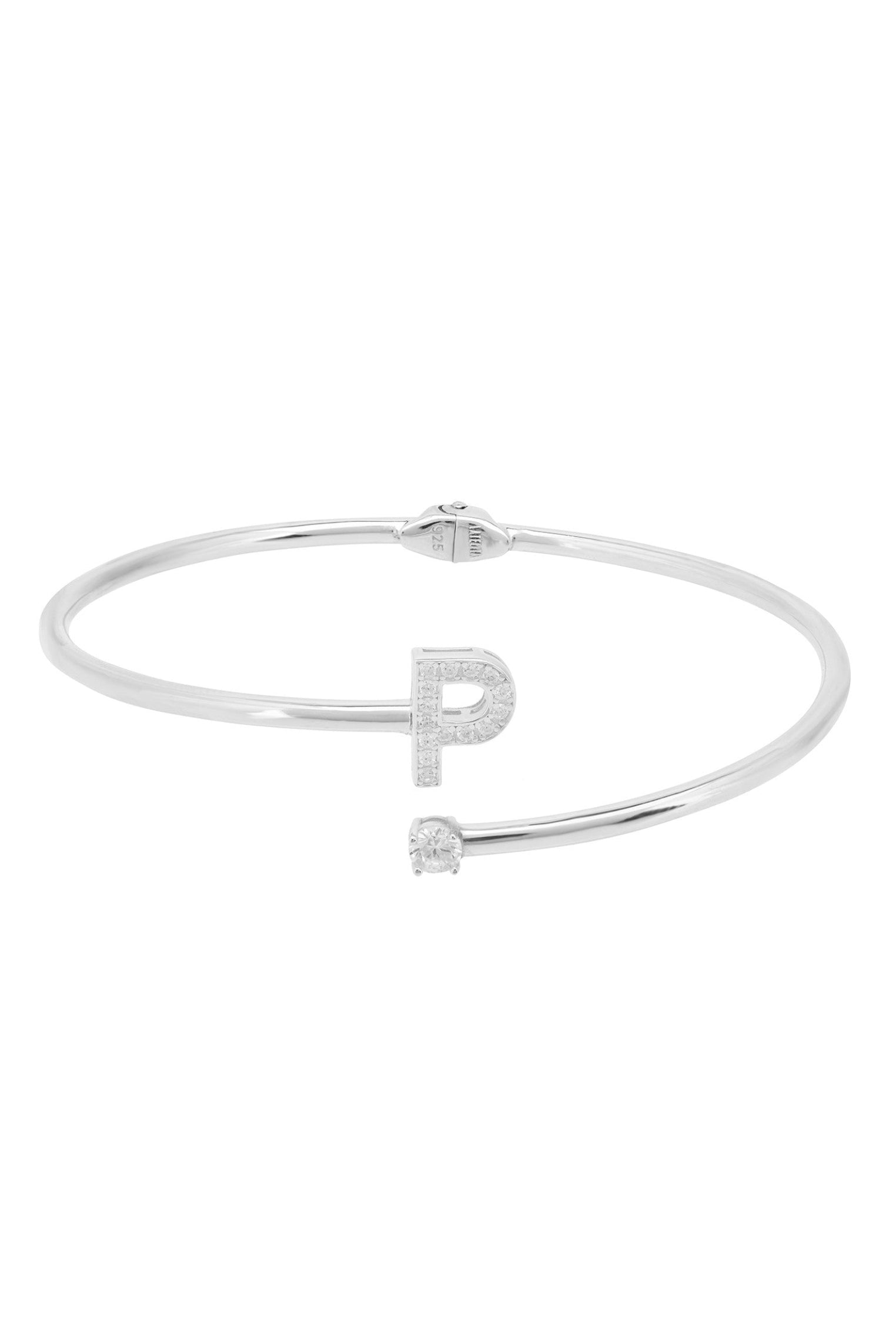 Initial 'P' silver bracelet.