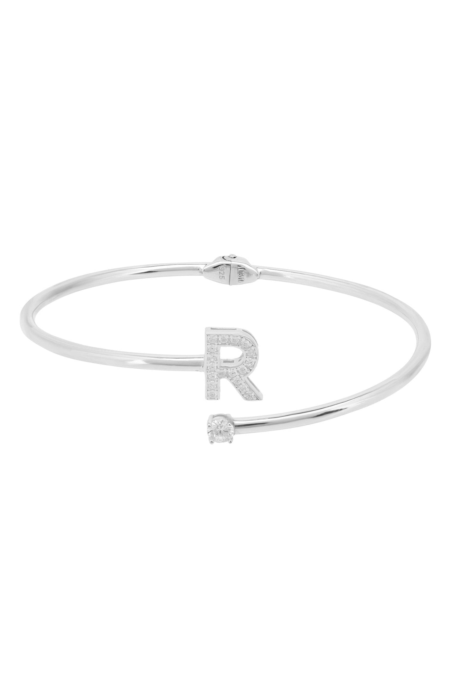Initial 'R' silver bracelet.