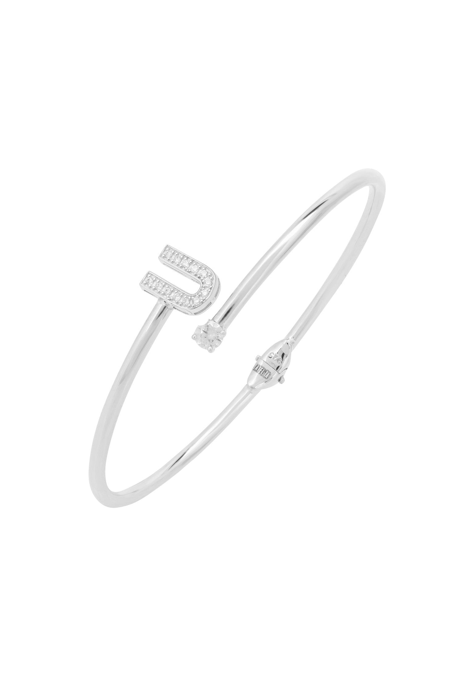 Initial 'U' silver bracelet.