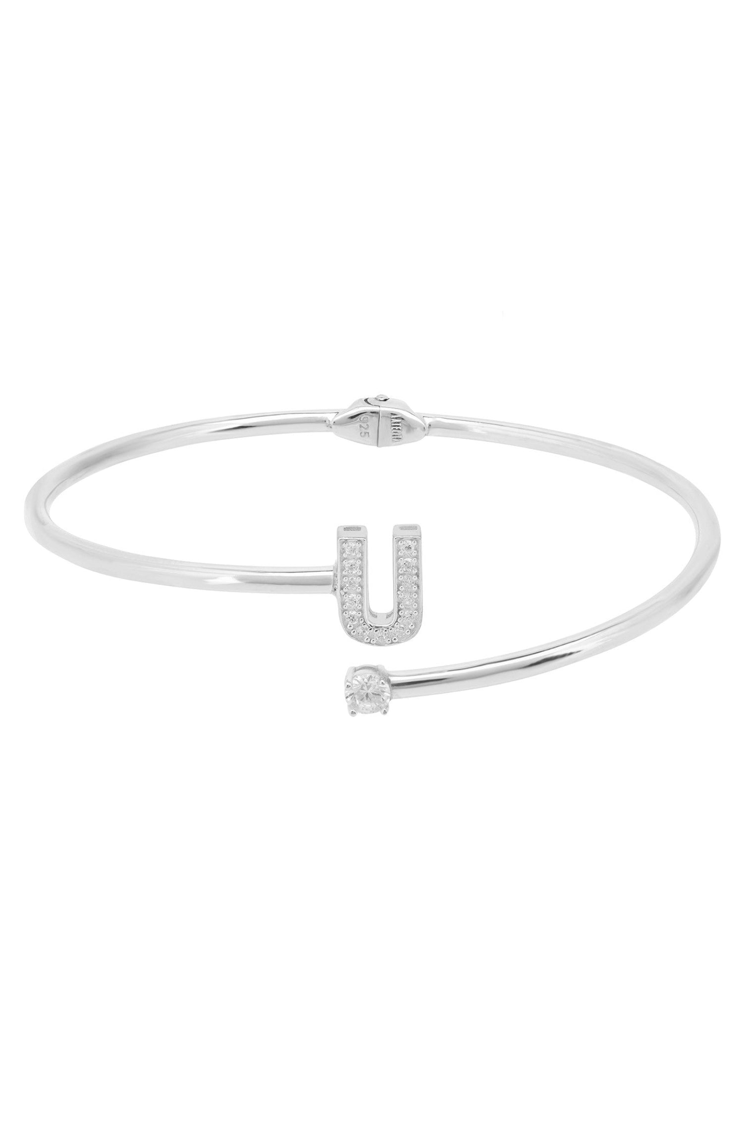 Initial 'U' silver bracelet.