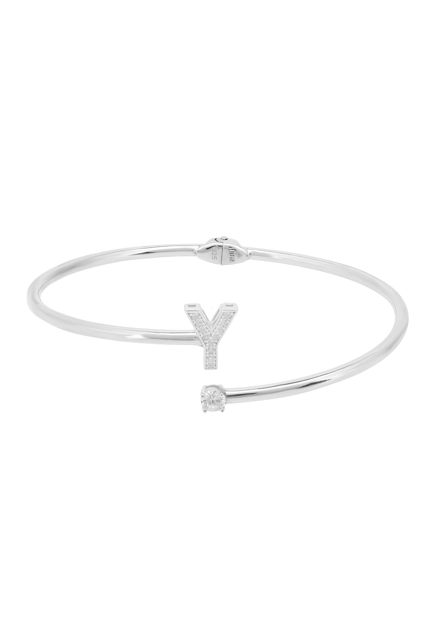 Initial 'Y' silver bracelet.