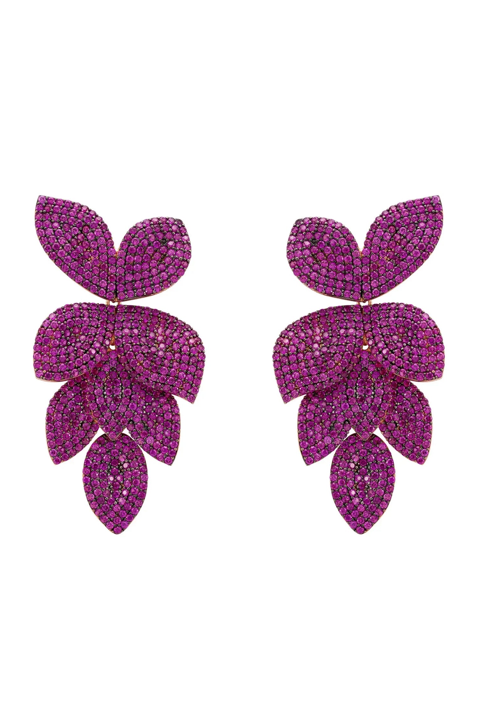 Ruby petal earrings.