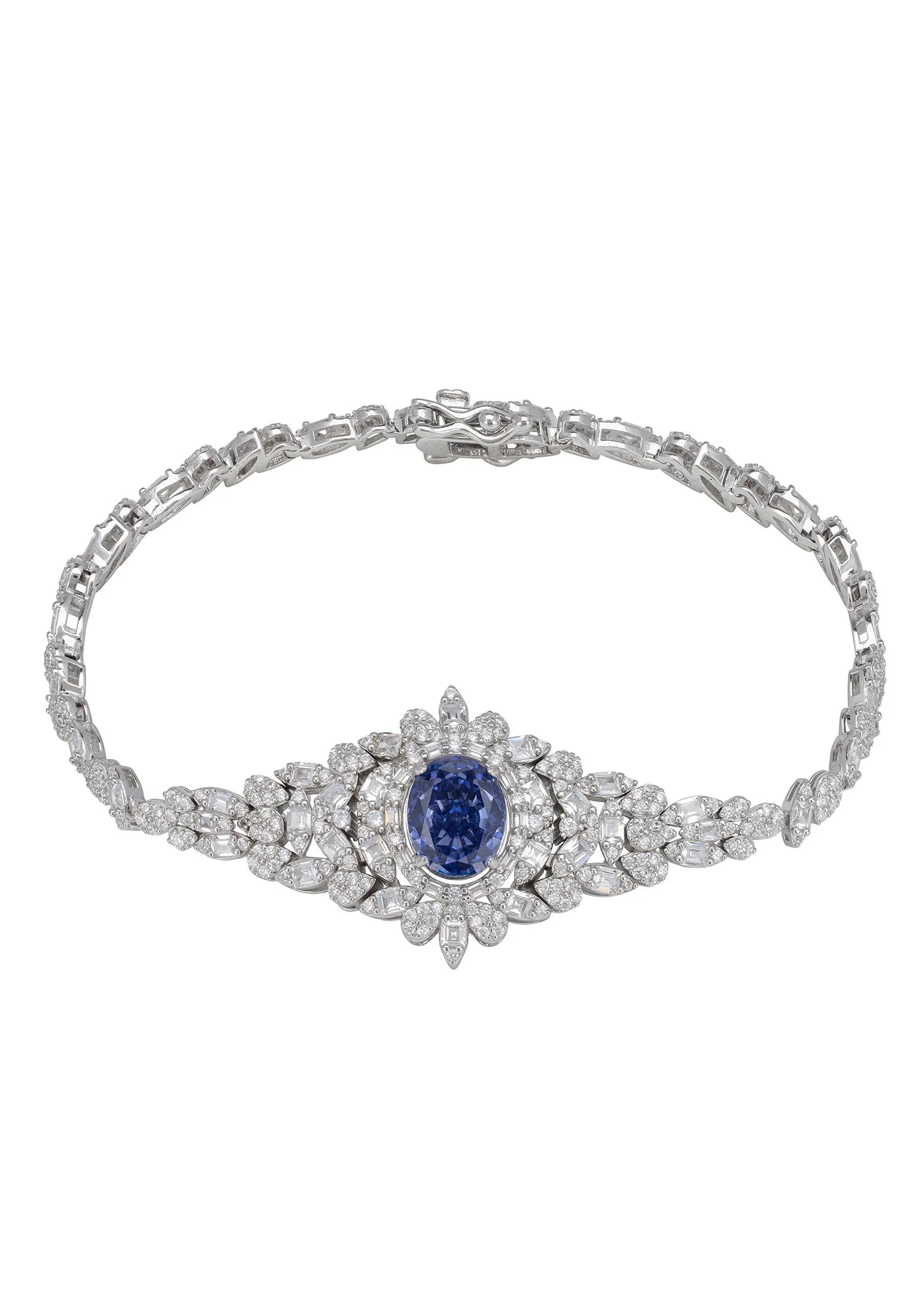 Sapphire centerpiece diamond bracelet.