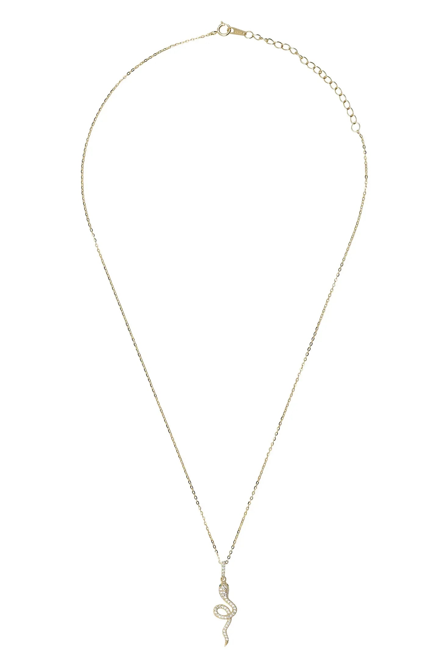 Diamond and gold snake necklace.