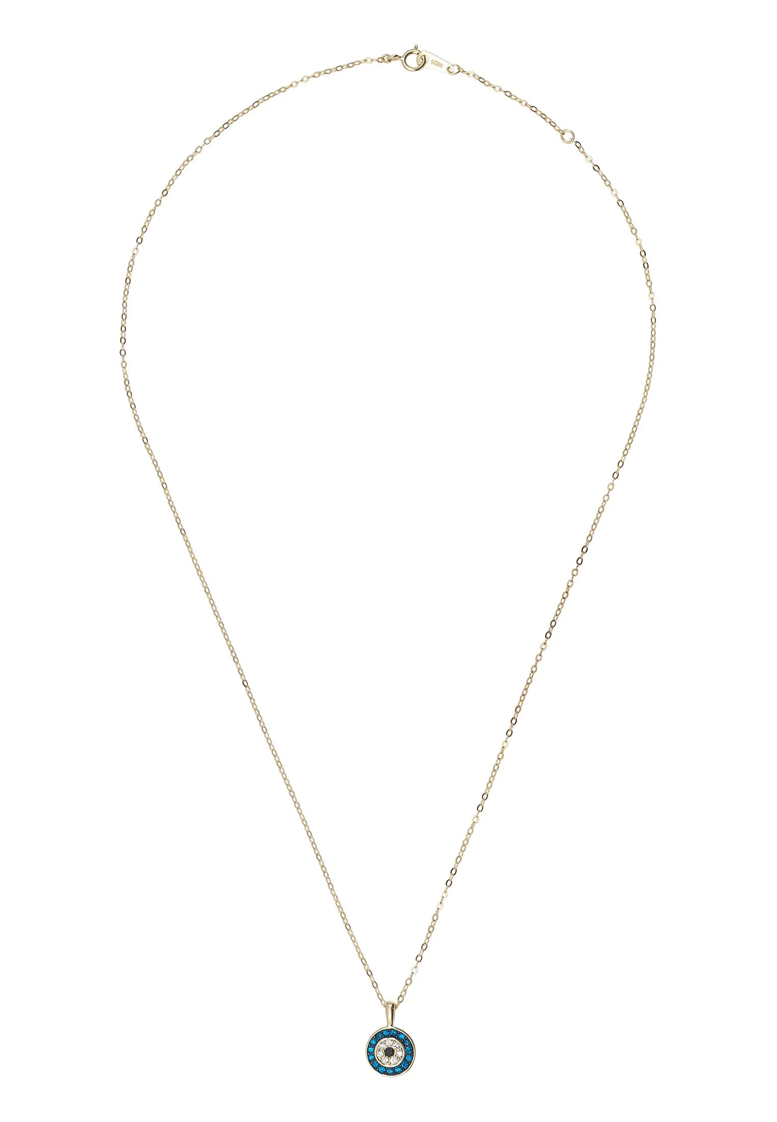 Gemstone evil eye gold necklace.