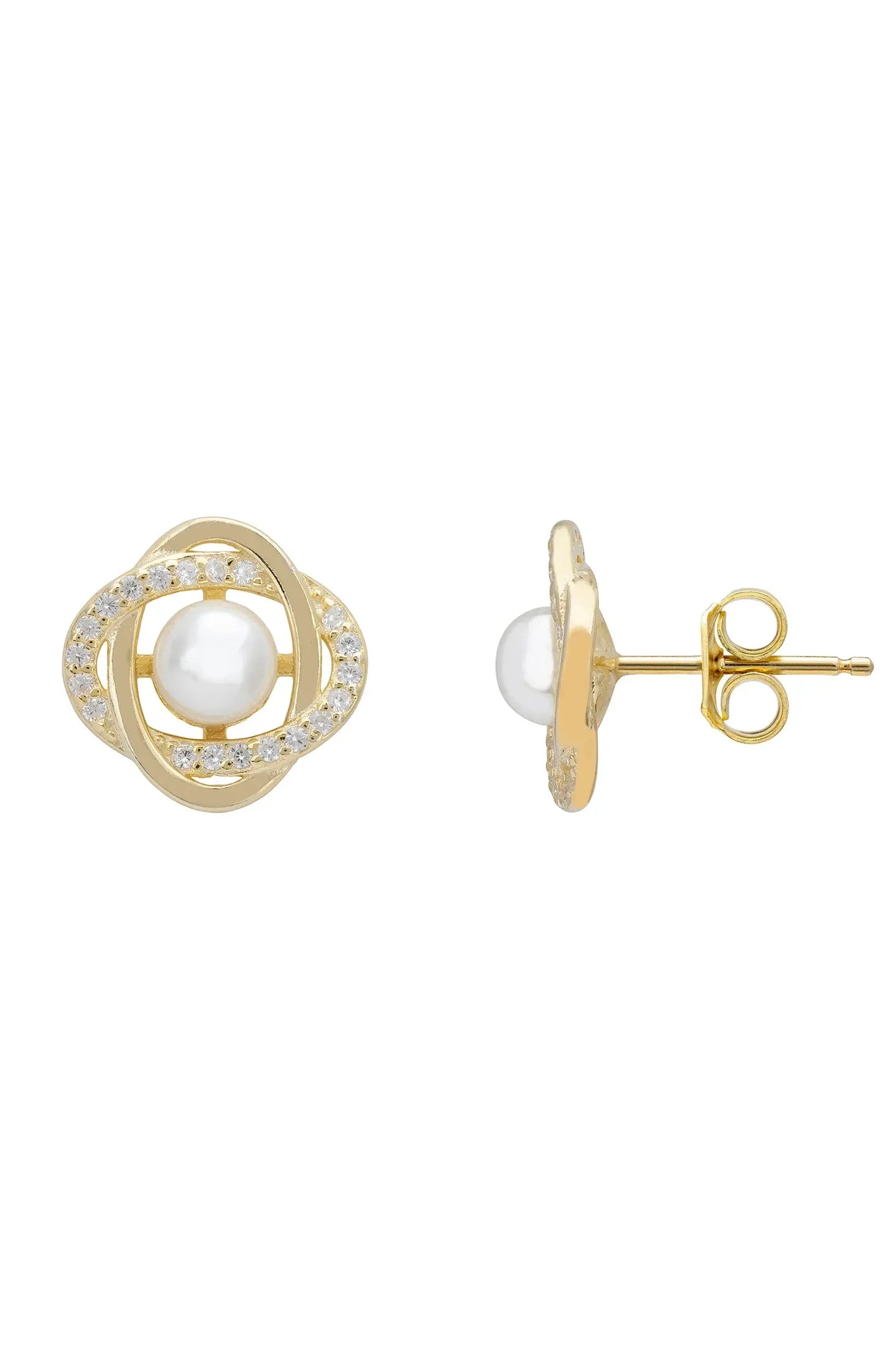 Push backing of the earrings.