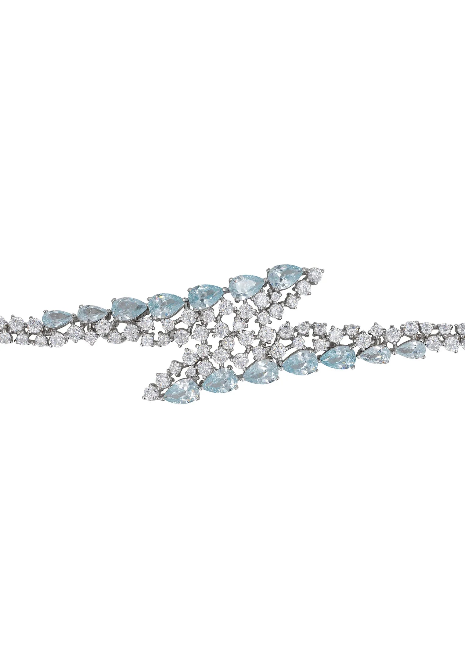 Aquamarine teardrops diamond bracelet.