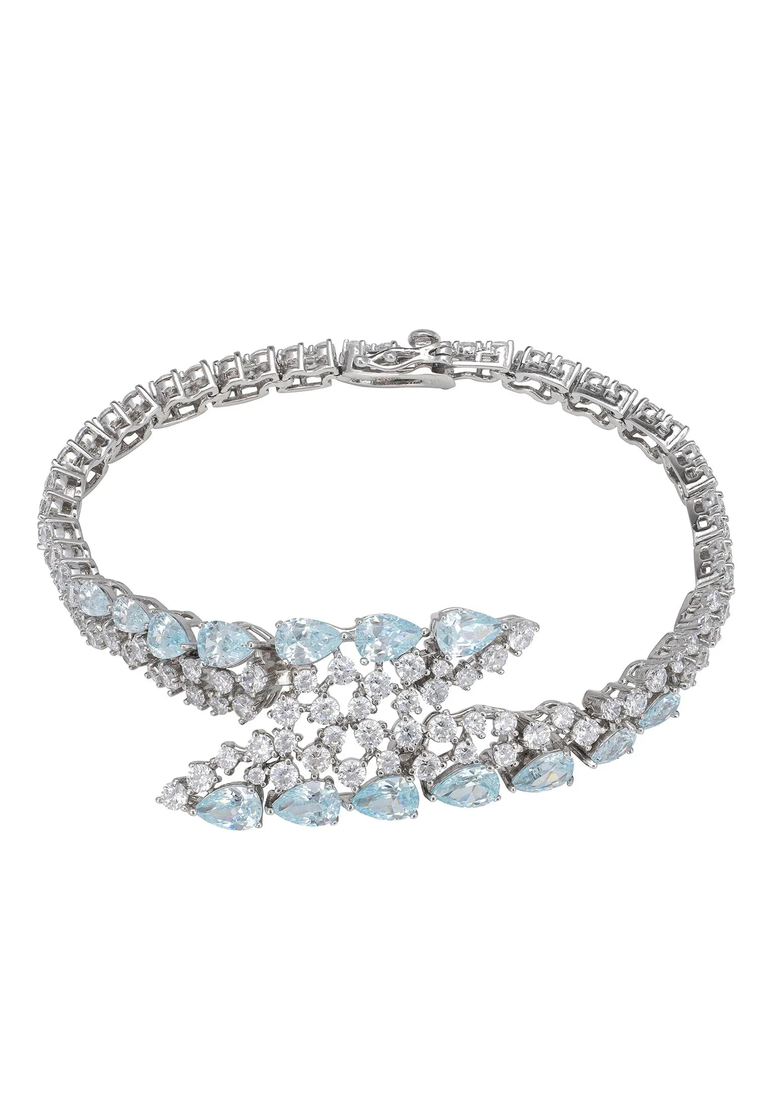 Aquamarine teardrops diamond bracelet.