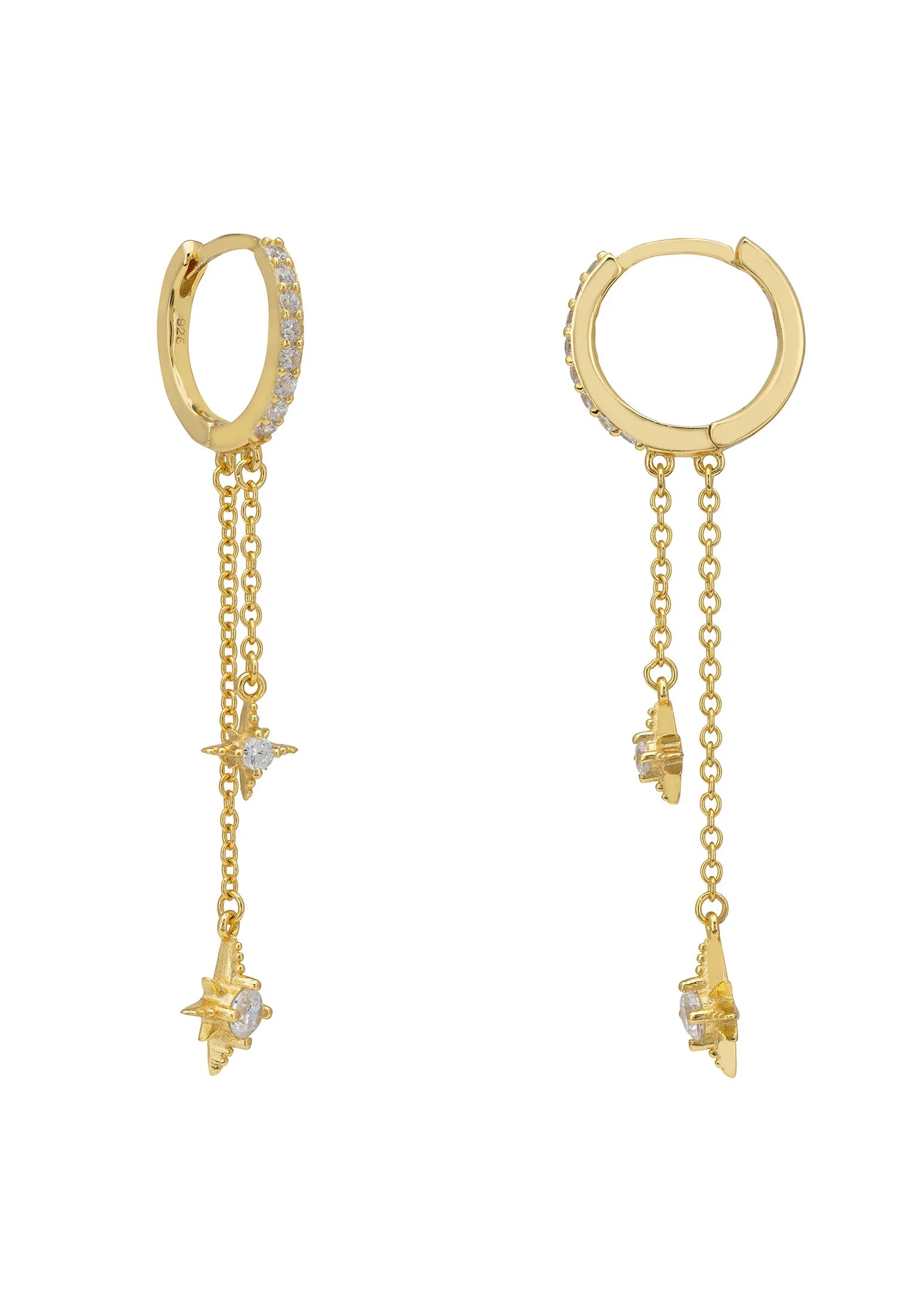 The hinge of the hoop earrings.