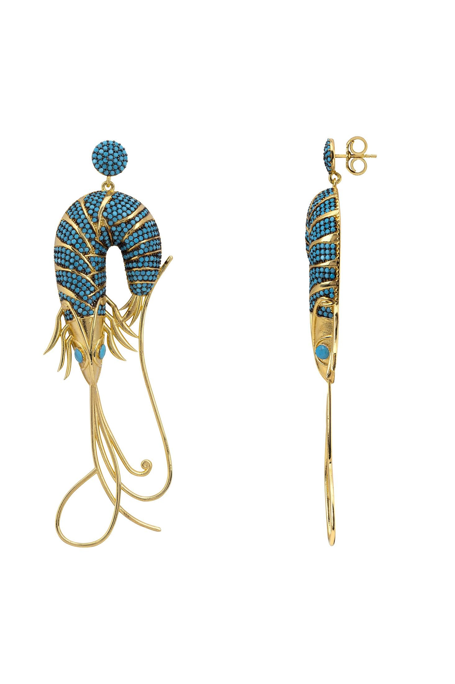Push backing of the earrings.