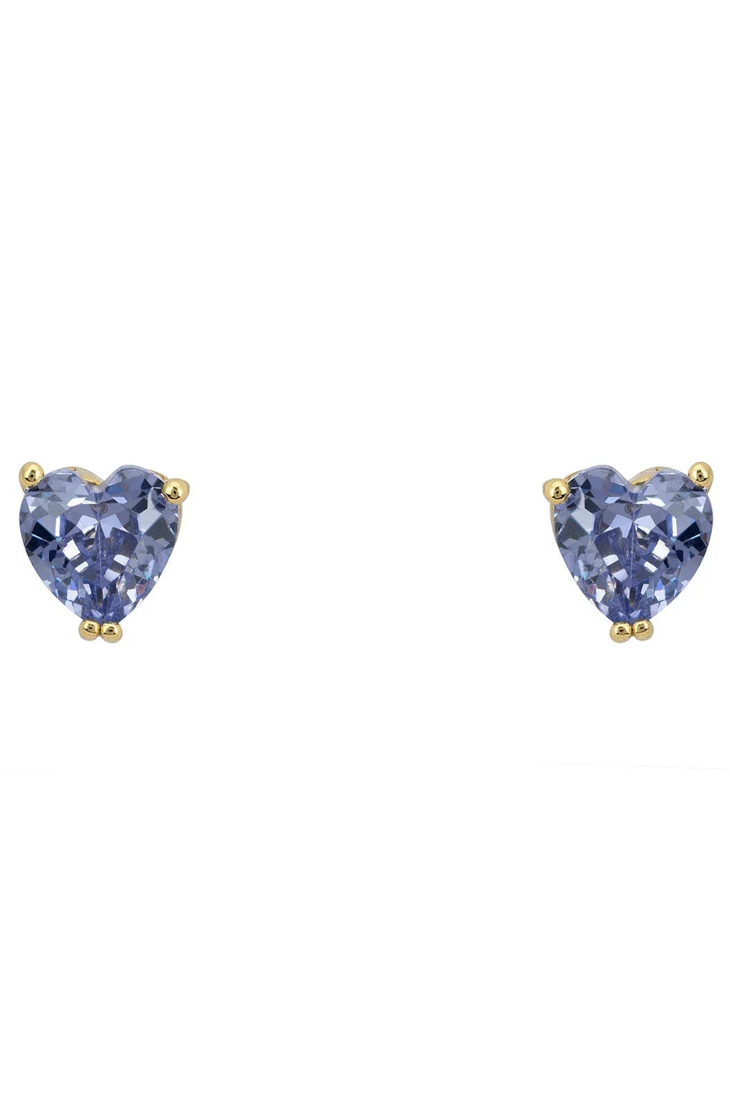 Blue gemstone heart stud earrings.
