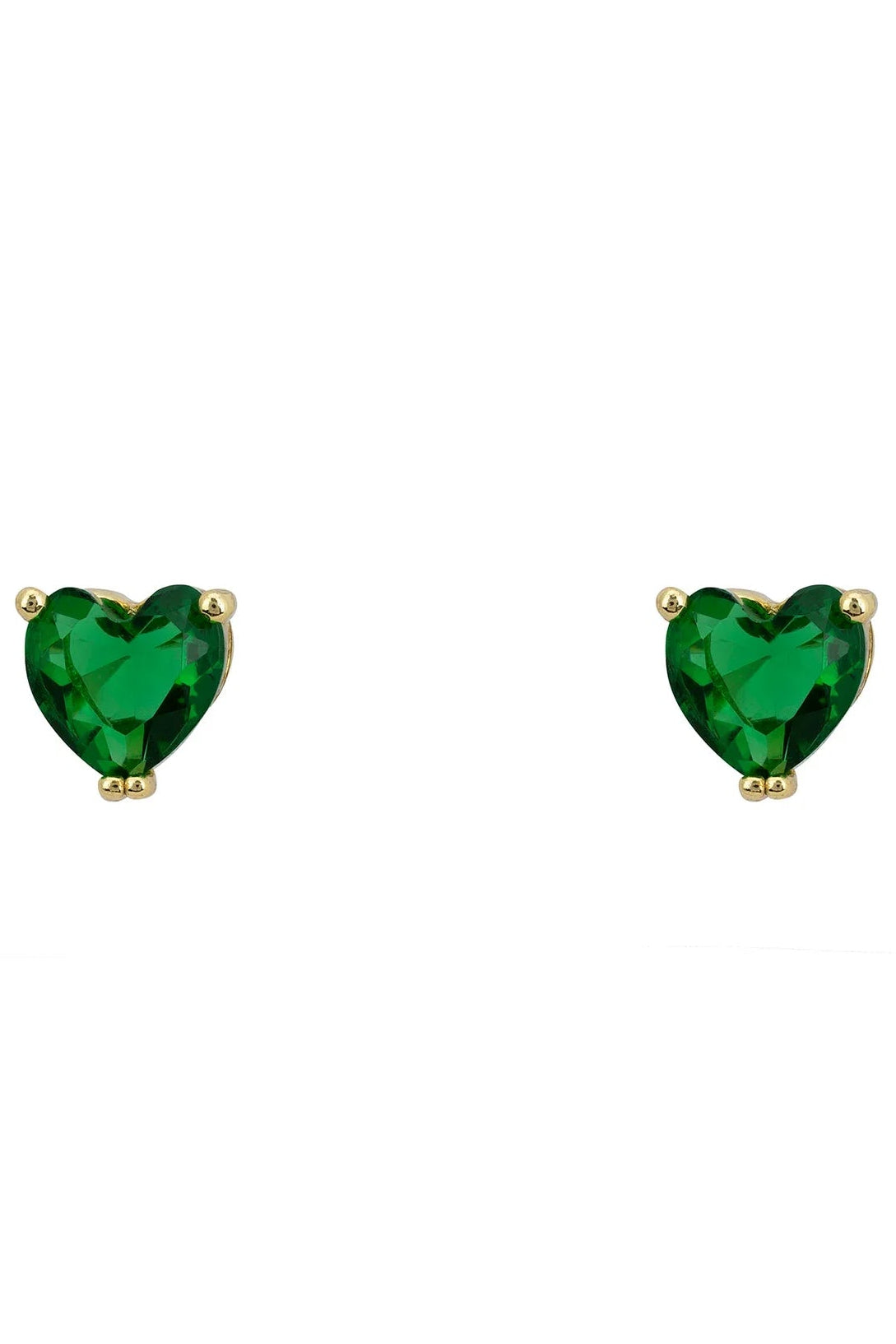 Emerald heart stud earrings.