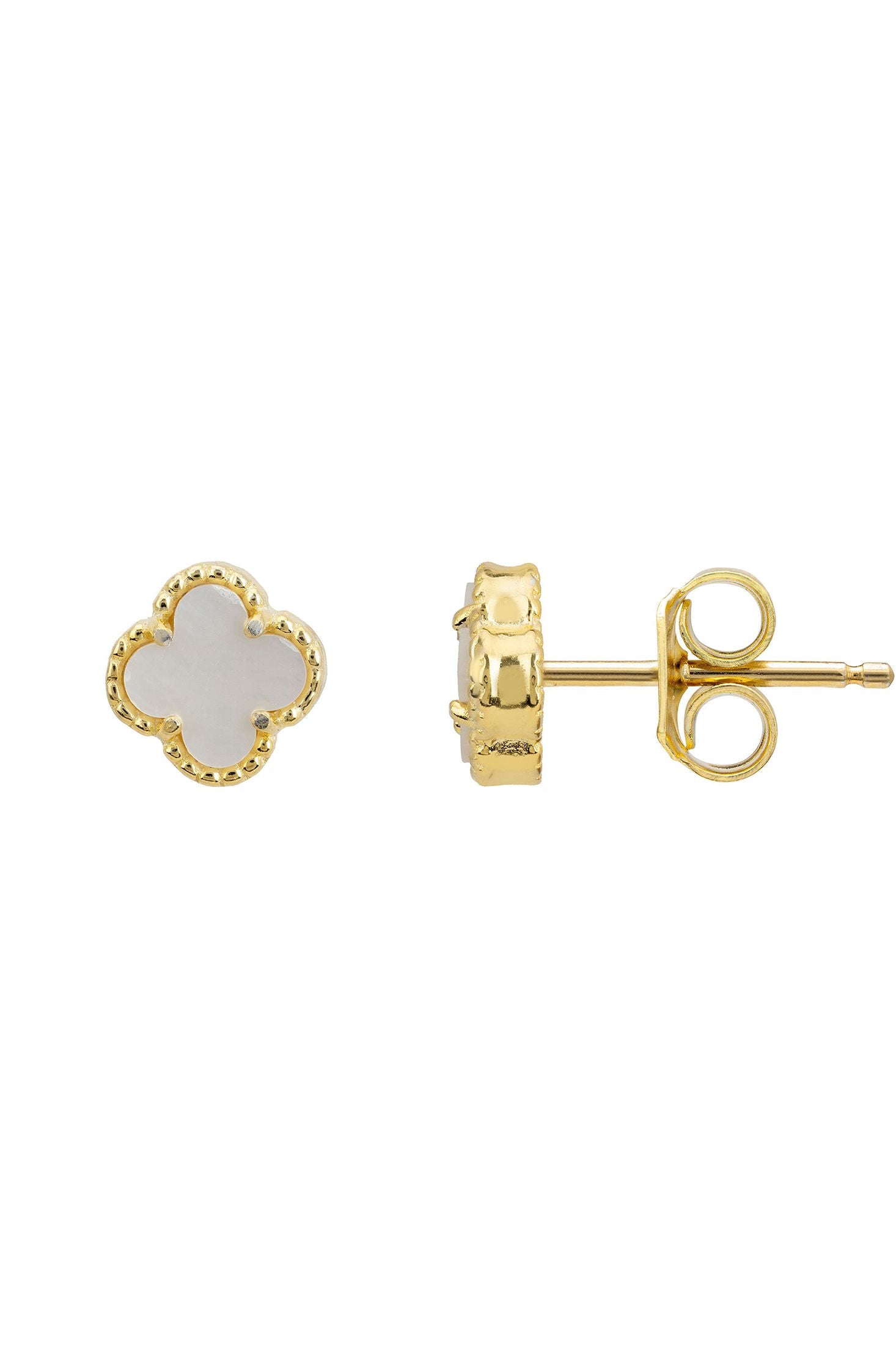 Push backing of the earrings.