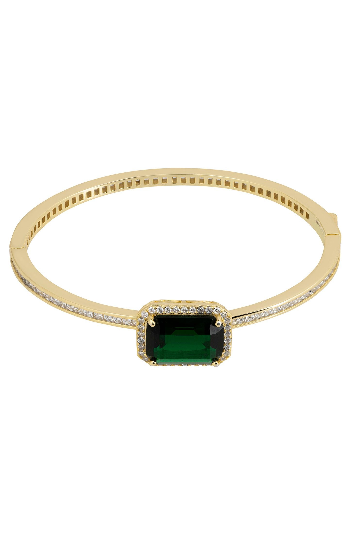 Gold and emerald bangle.