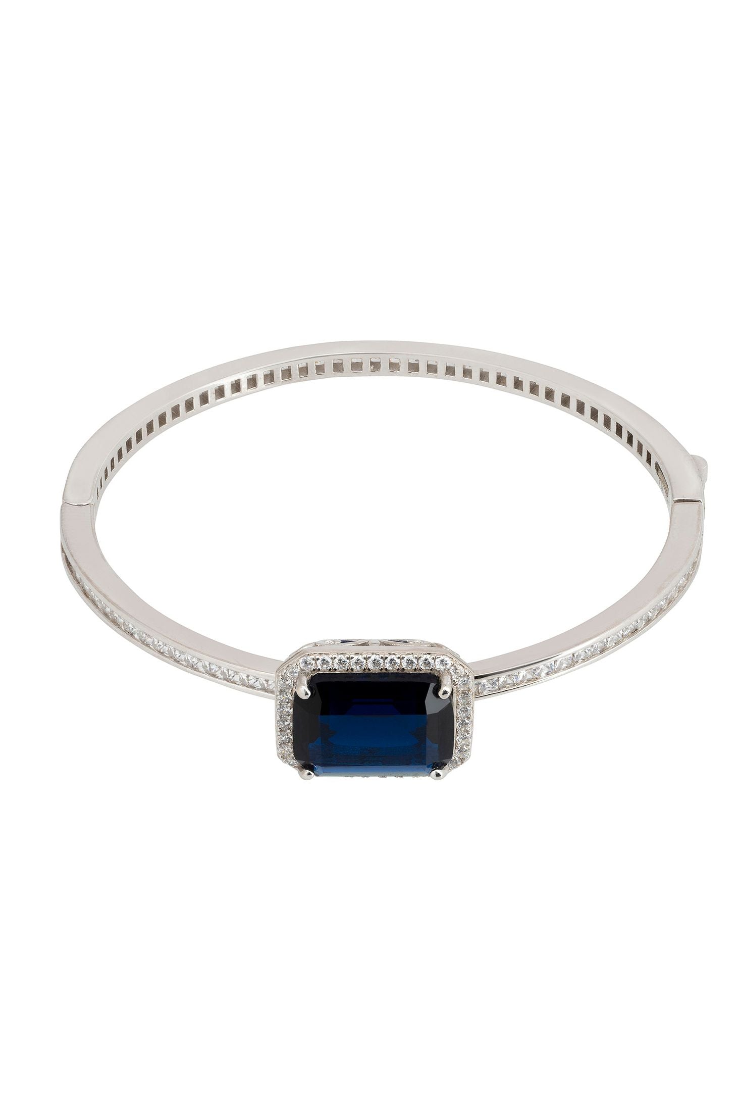 Silver and sapphire bangle.