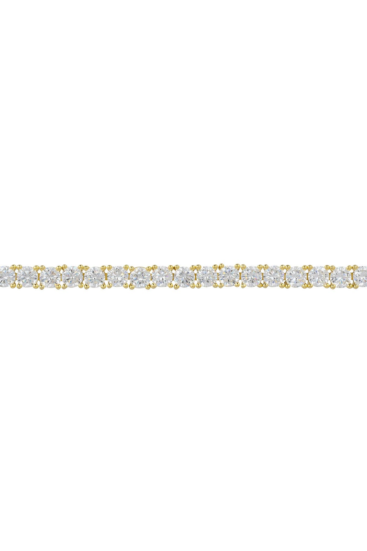 Gold diamond tennis bracelet.
