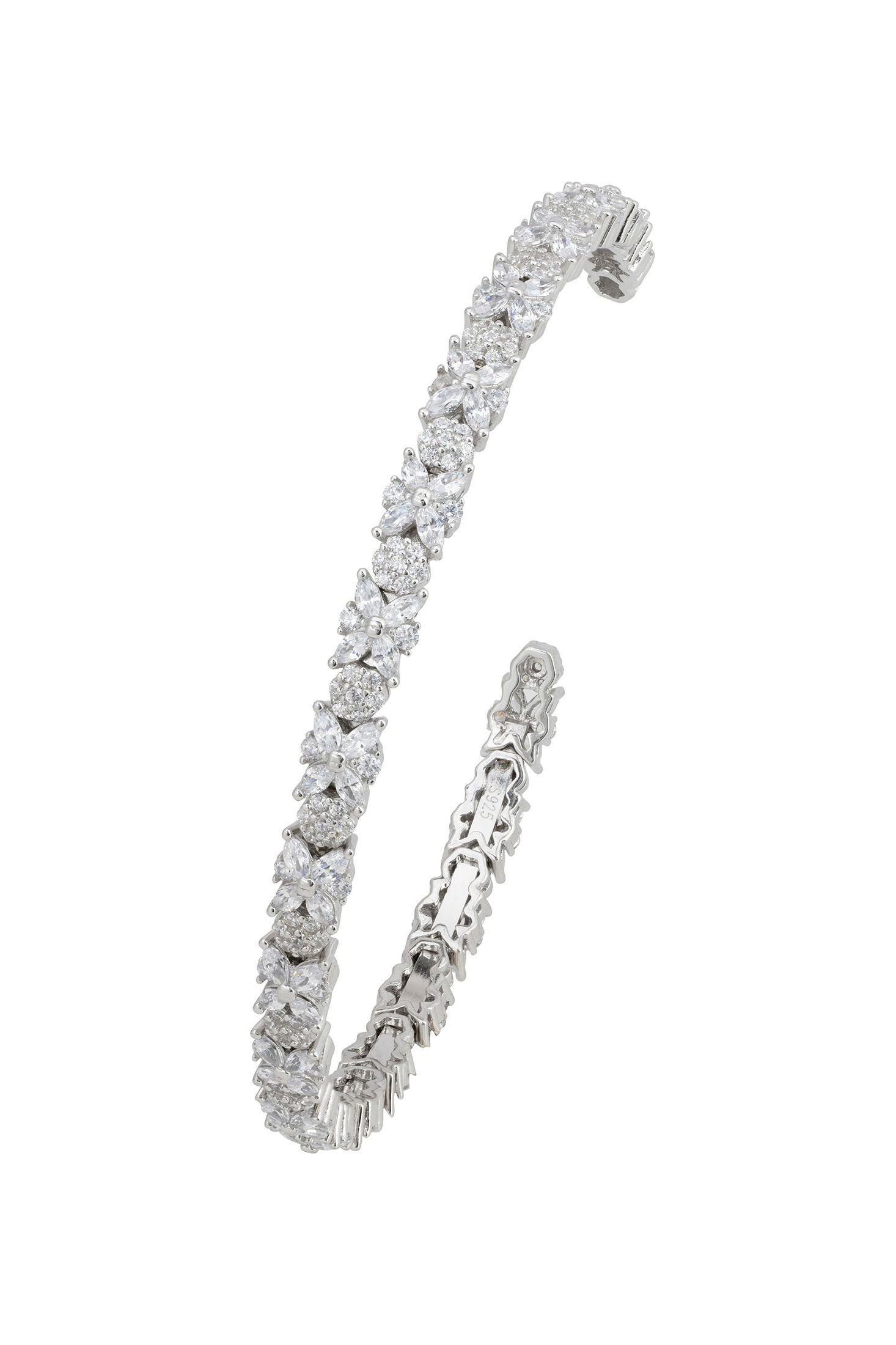 Floral diamond bangle.