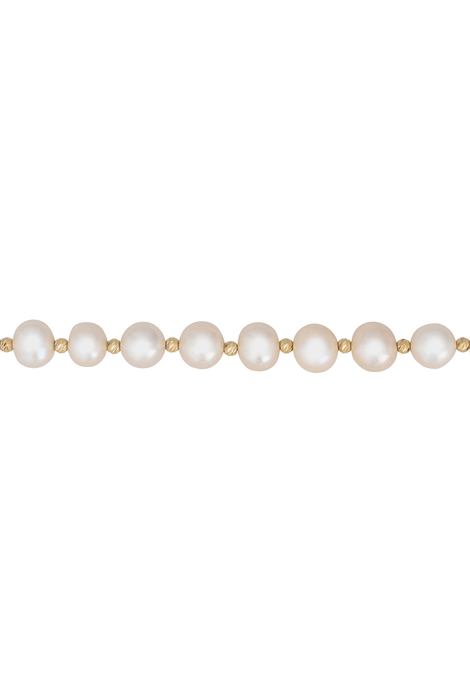 Solid 14K Gold Classic Natural Pearl Bracelet
