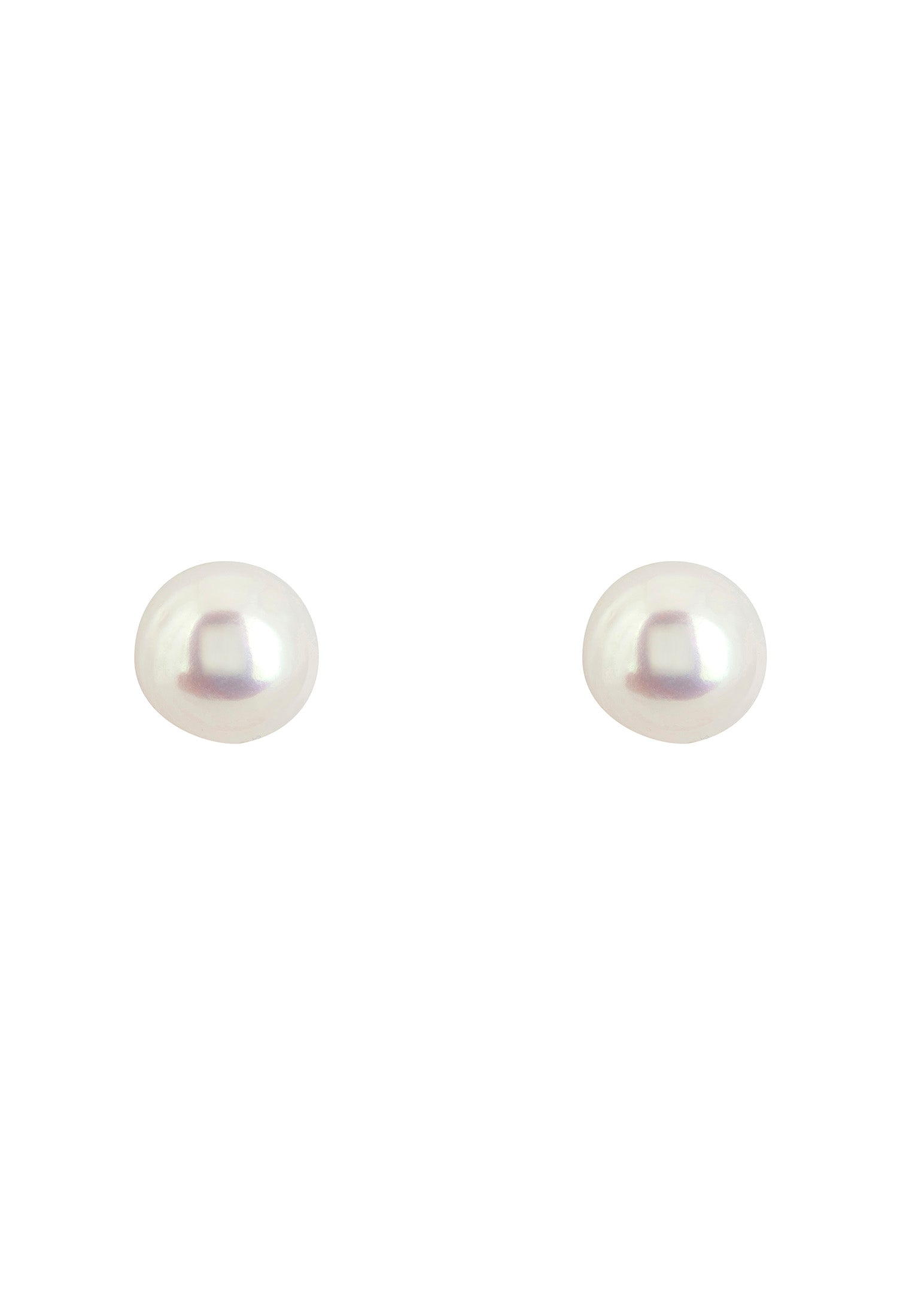 Solid 14K Gold 8mm Classic Natural Pearl Stud Earrings