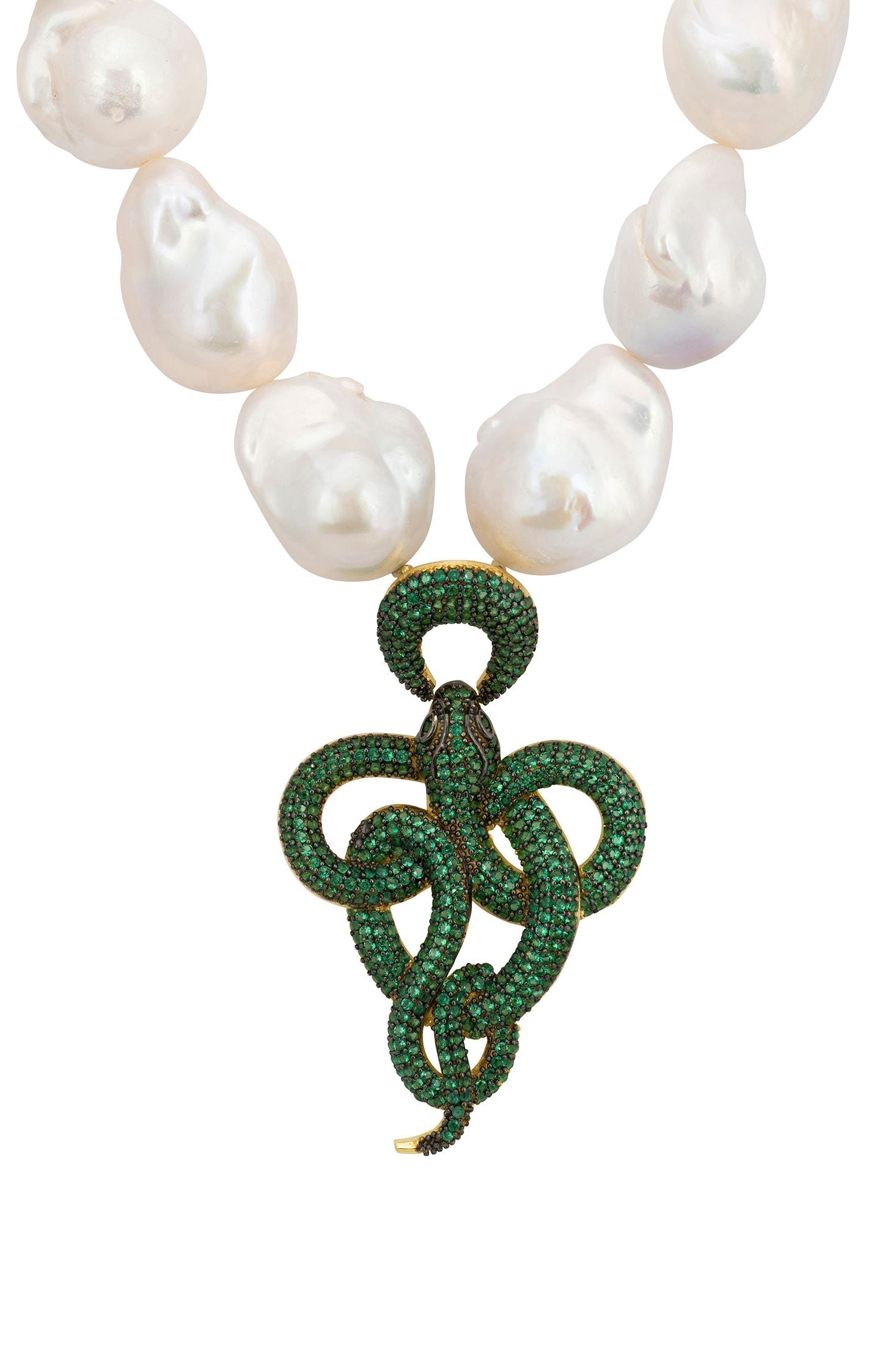 Close-up of the emerald snake.