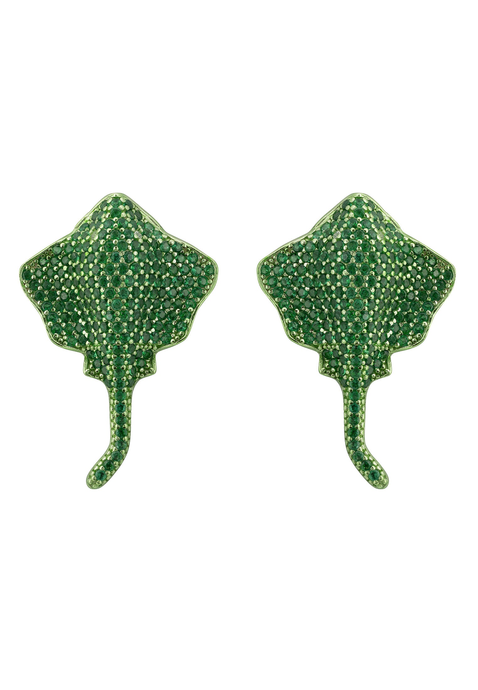Stingray Sea Green Large Stud Earrings
