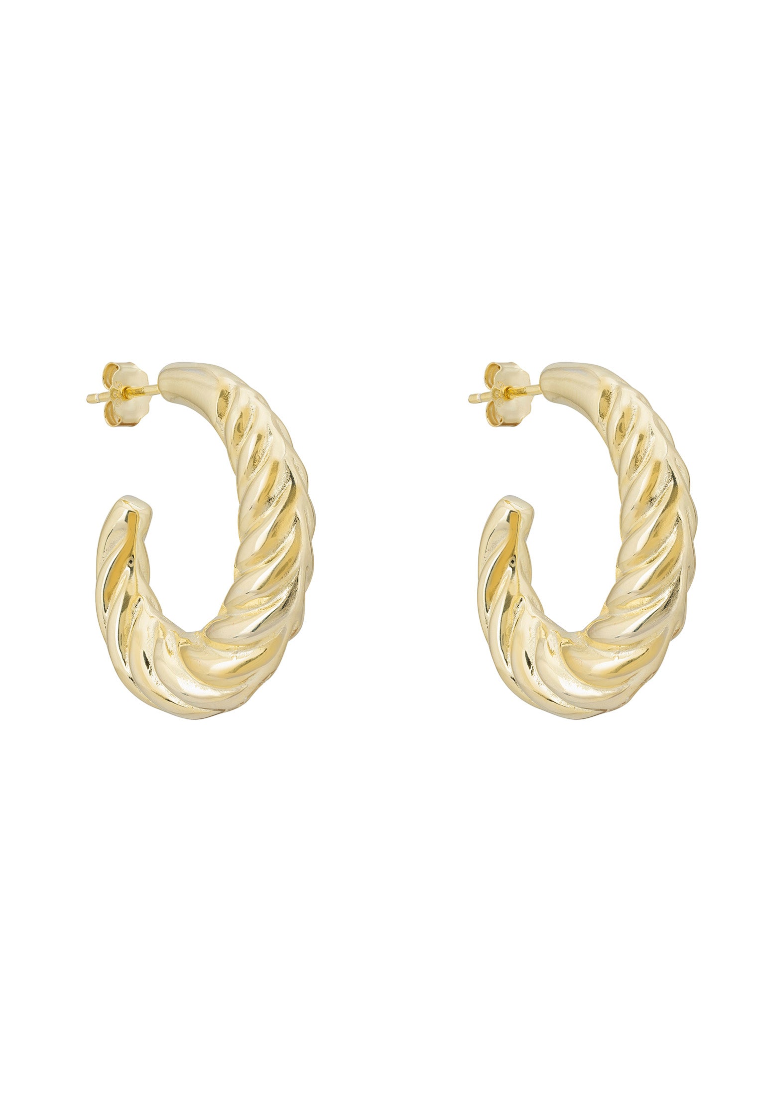 Twirl Harmony Hoop Earrings Gold