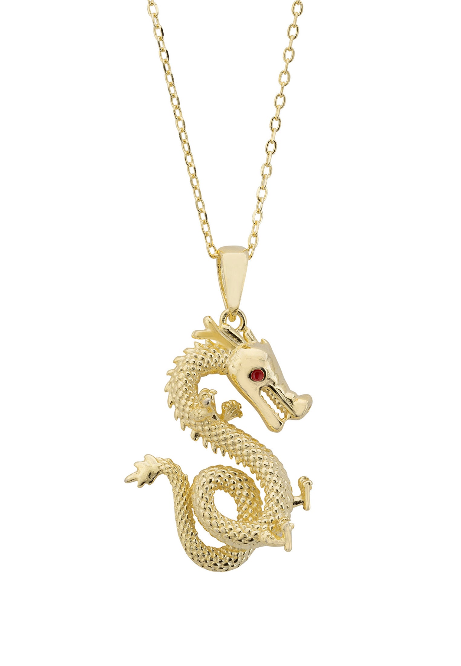 Enter The Dragon Pendant Necklace Gold