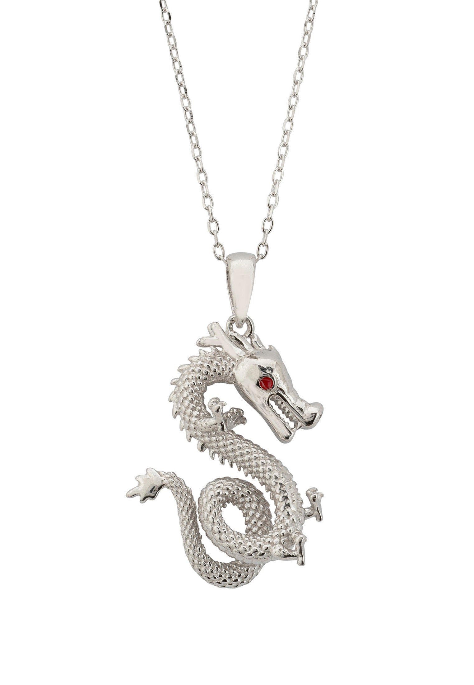 Enter The Dragon Pendant Necklace Silver