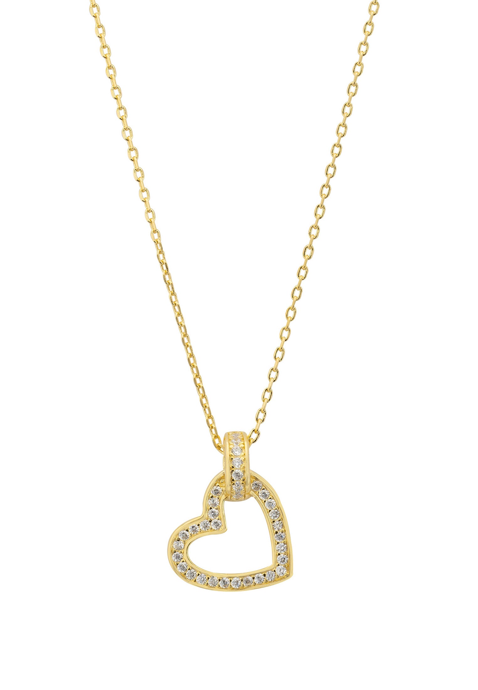 Cherished Heart Pendant Necklace Gold