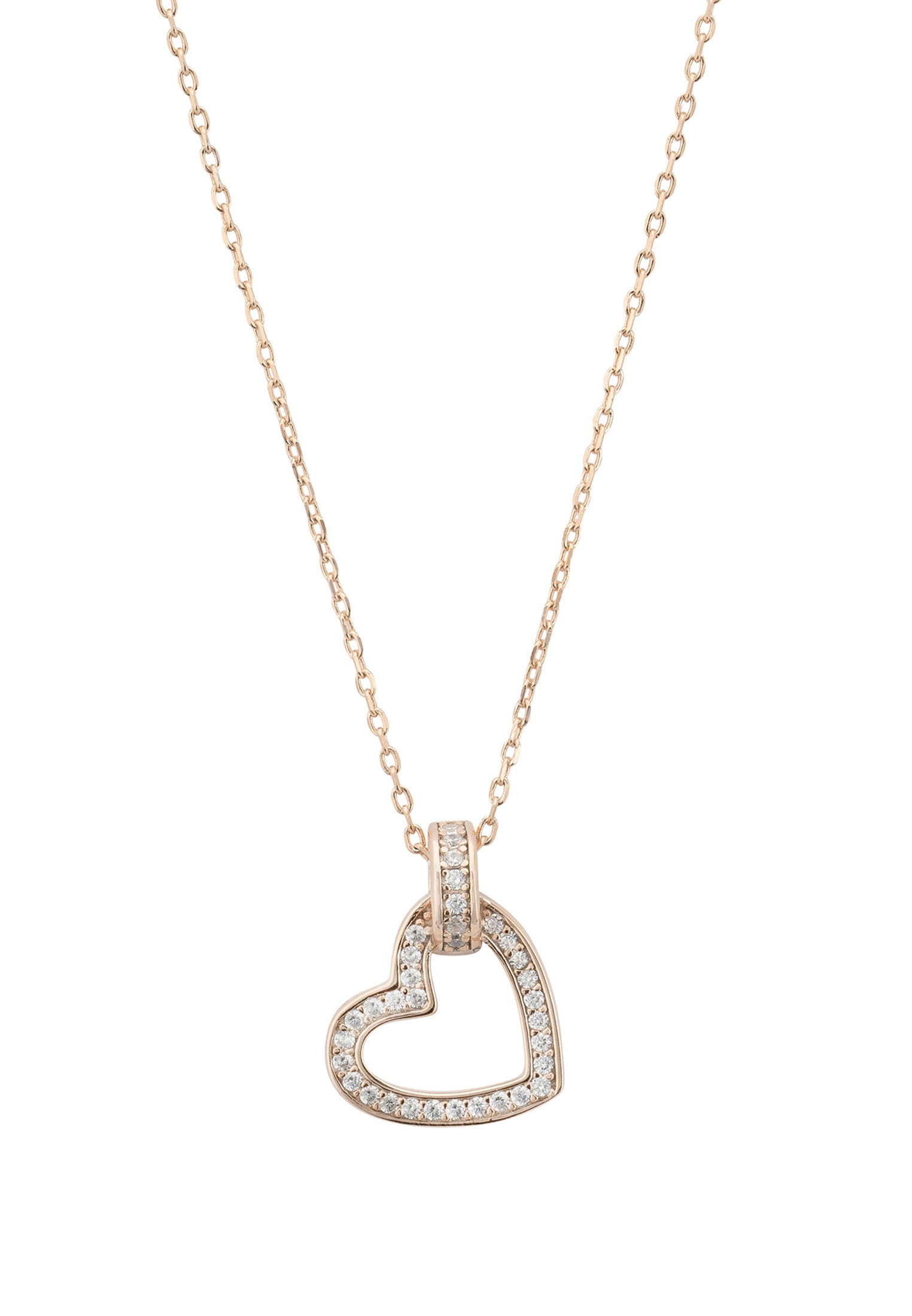 Cherished Heart Pendant Necklace Rosegold