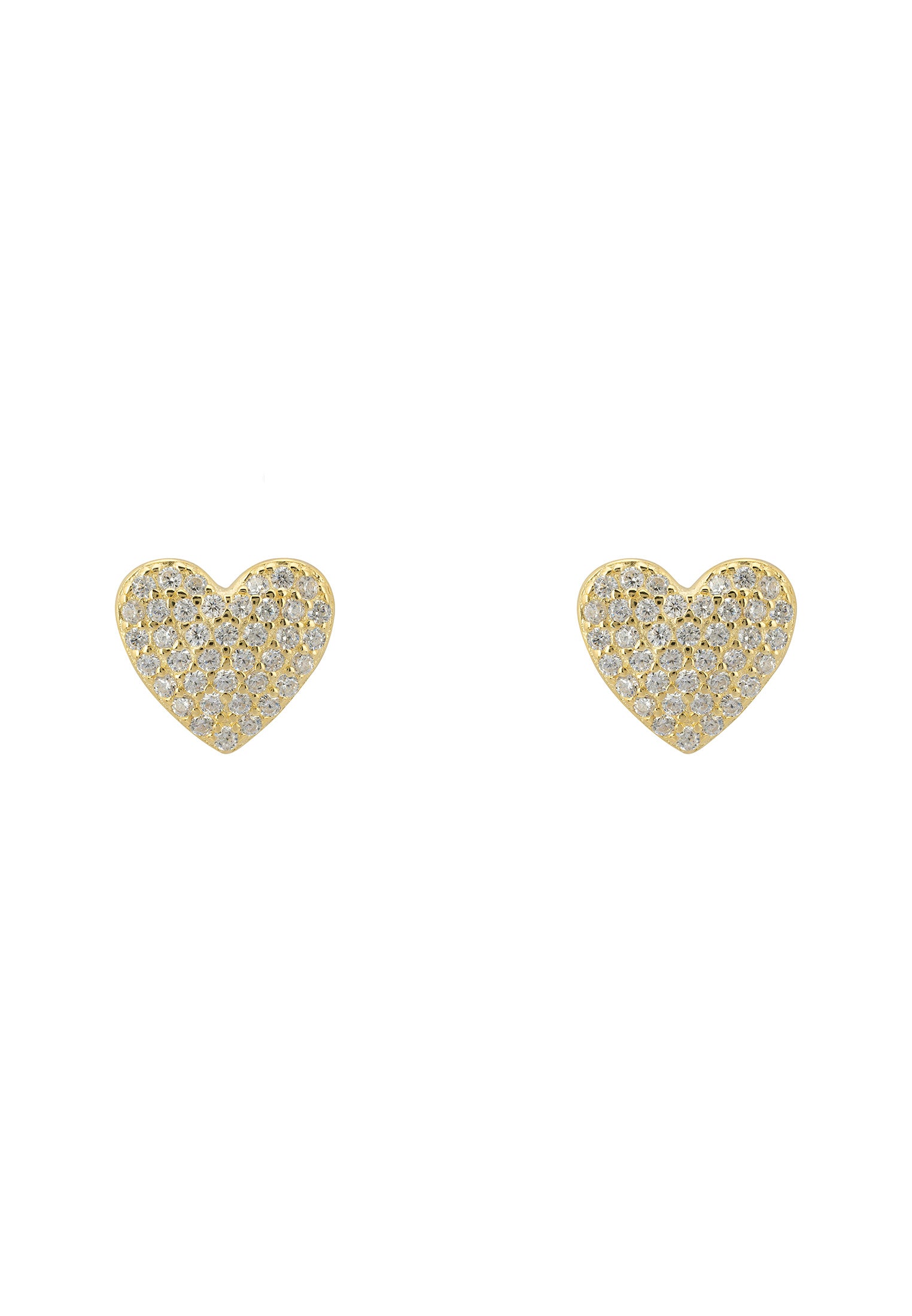 Sweetheart Sparkle Stud Earrings Gold