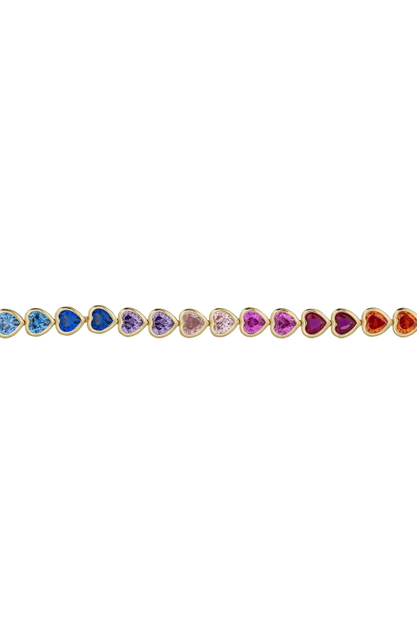 Heart Garland Tennis Bracelet Multicoloured Gold