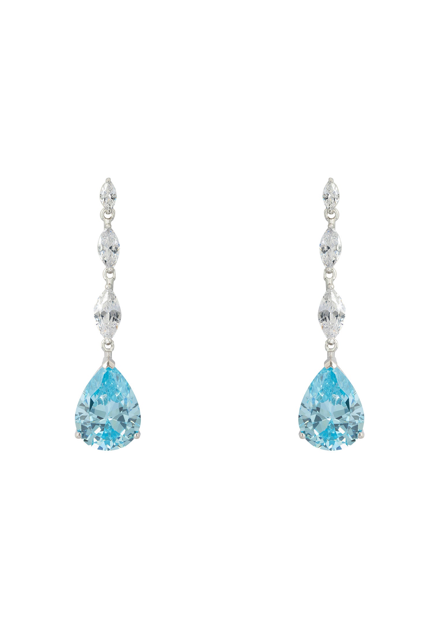 Zara Teardrop Blue Topaz Gemstone Earrings Silver