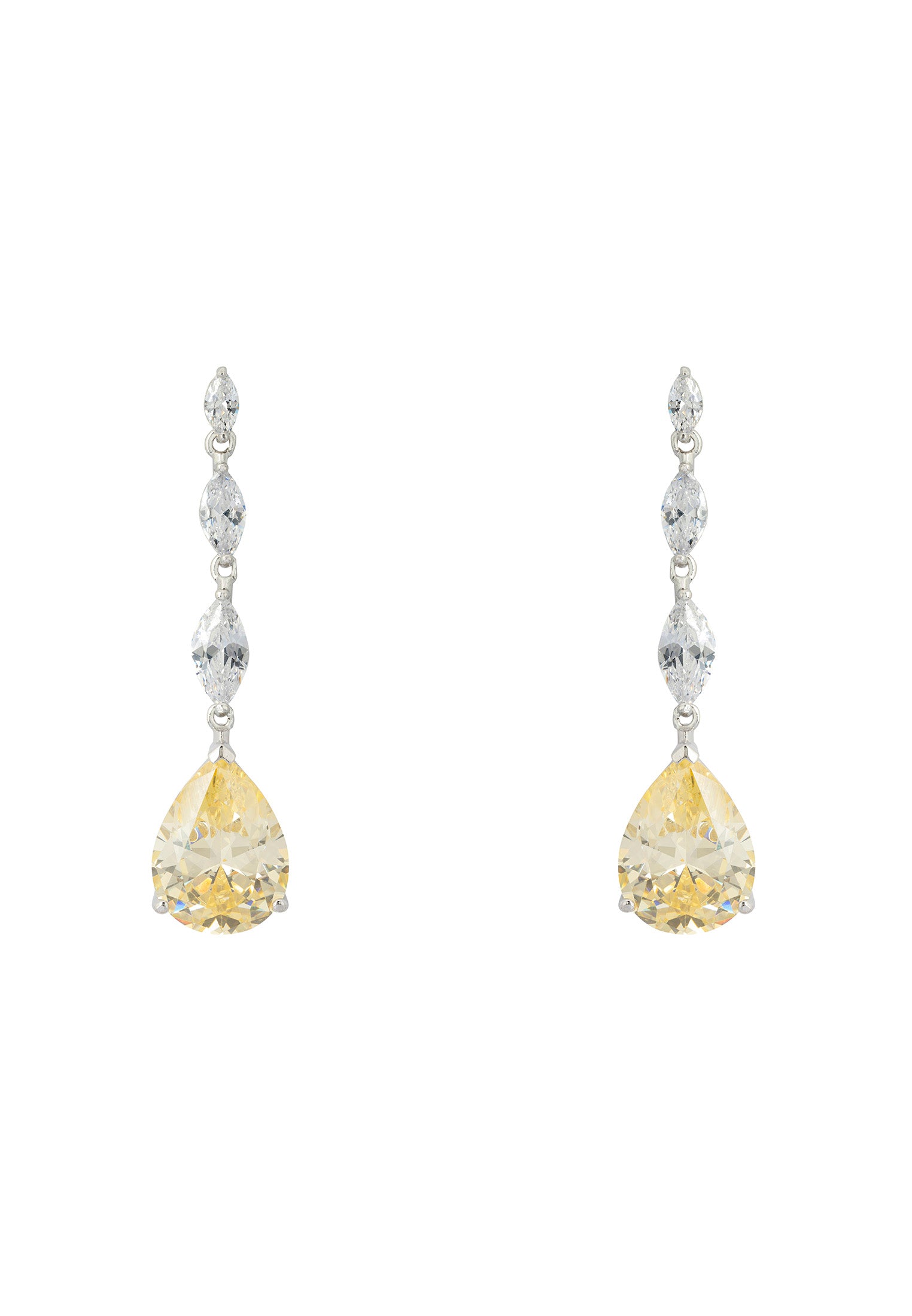 Zara Teardrop Yellow Topaz Gemstone Earrings Silver