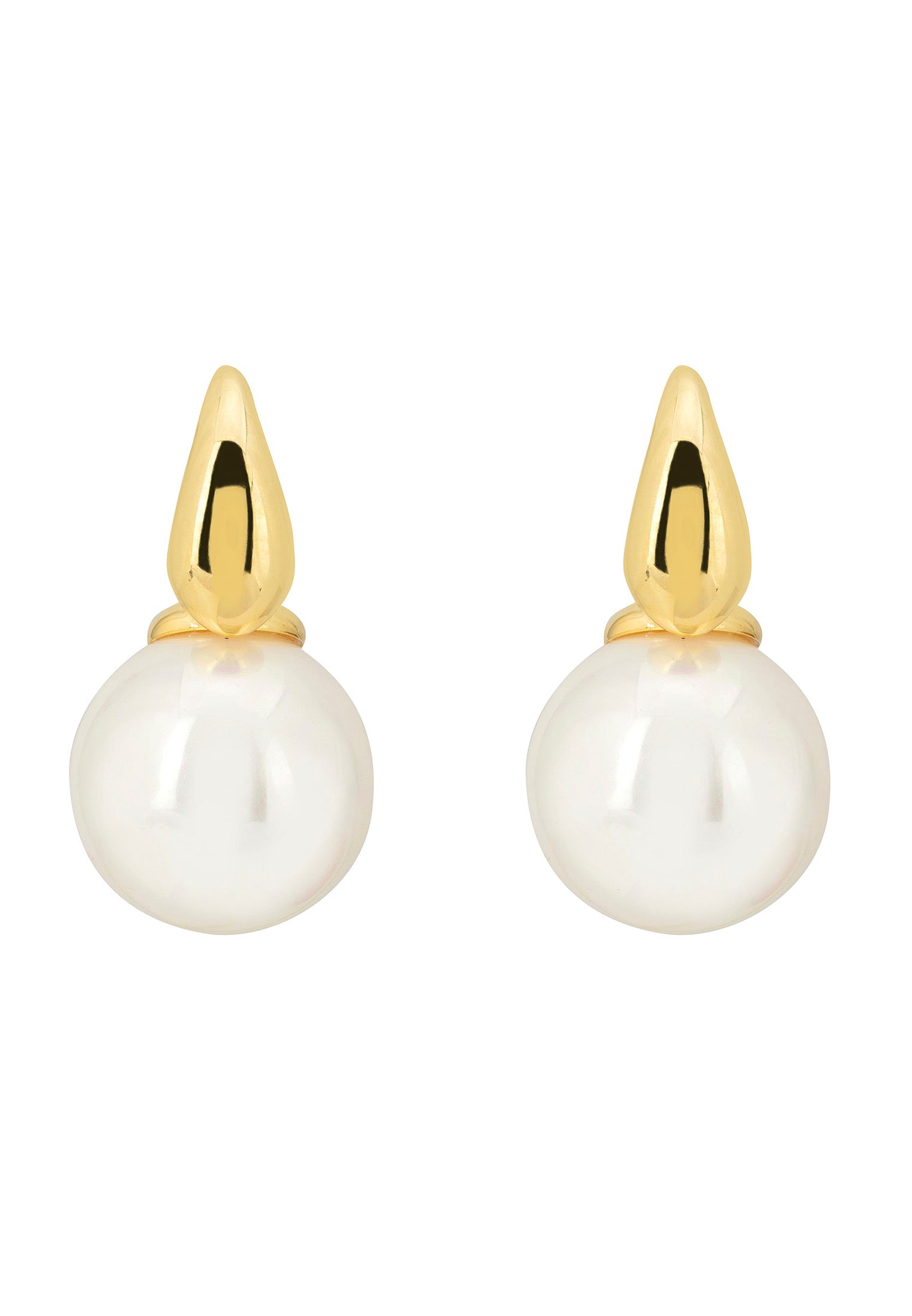Soho Pearl Hoop Earrings Gold
