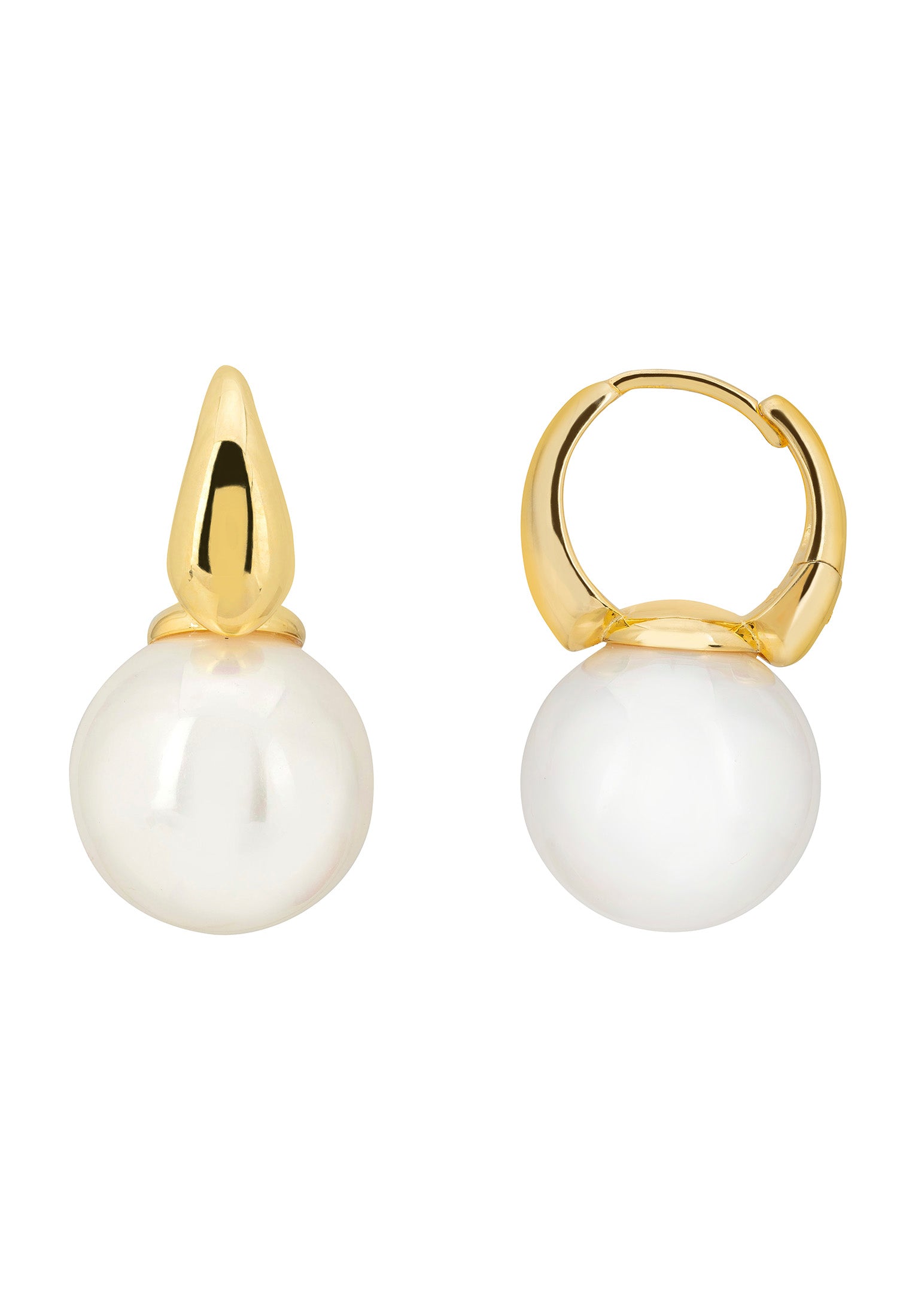Soho Pearl Hoop Earrings Gold