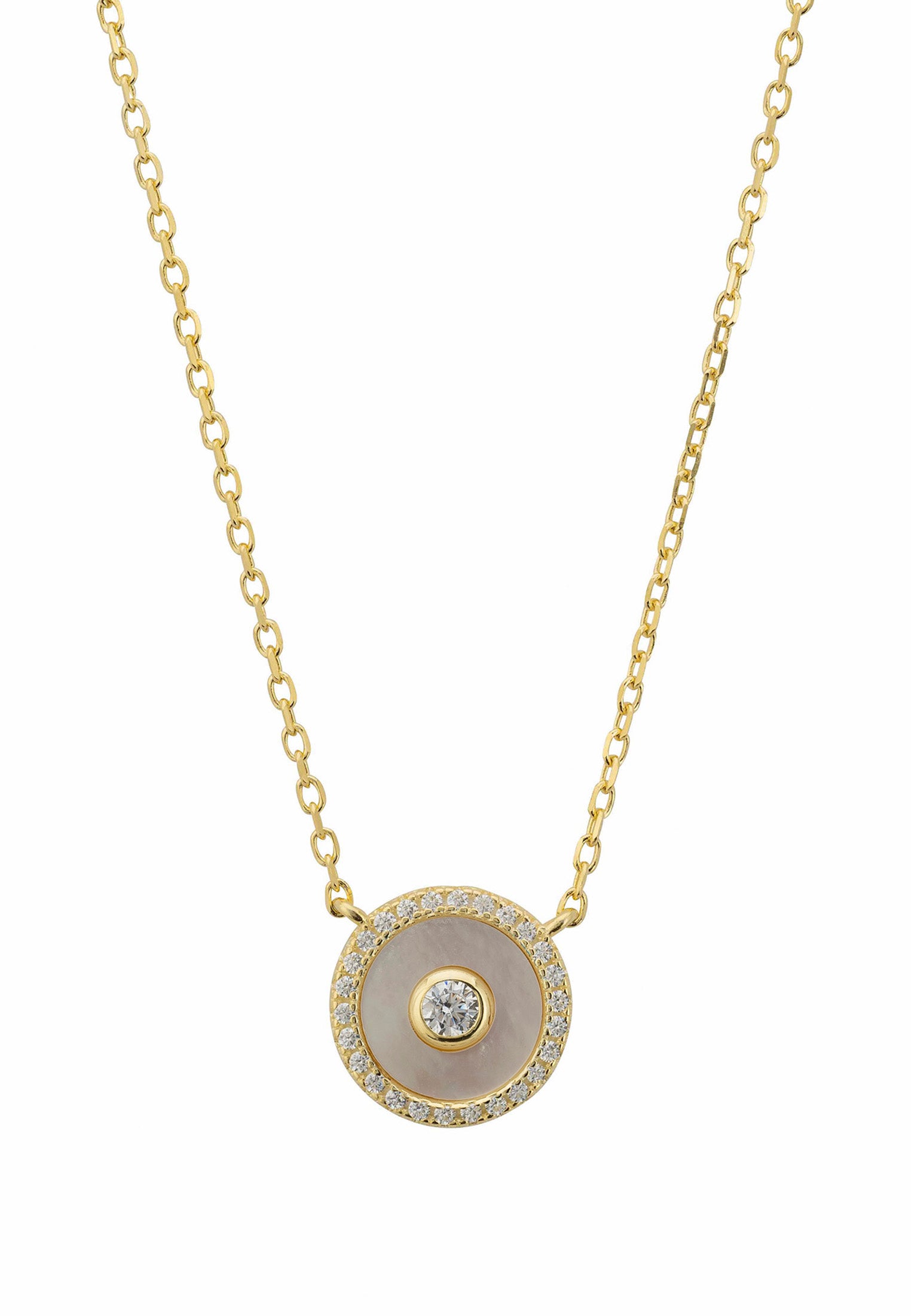 Mystique Amulet Mother Of Pearl Pendant Necklace Gold