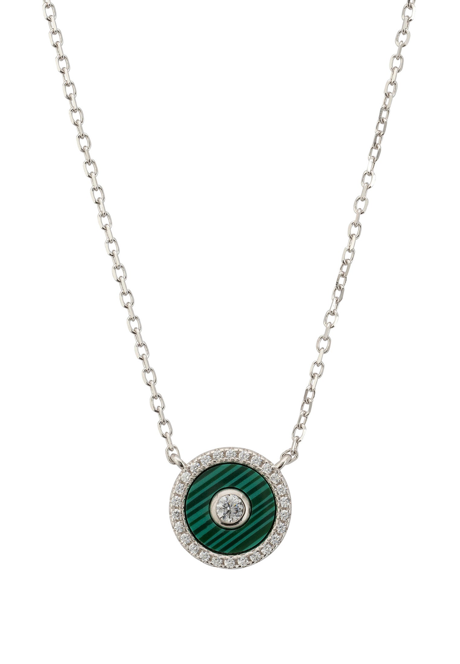 Mystique Amulet Malachite Pendant Necklace Silver