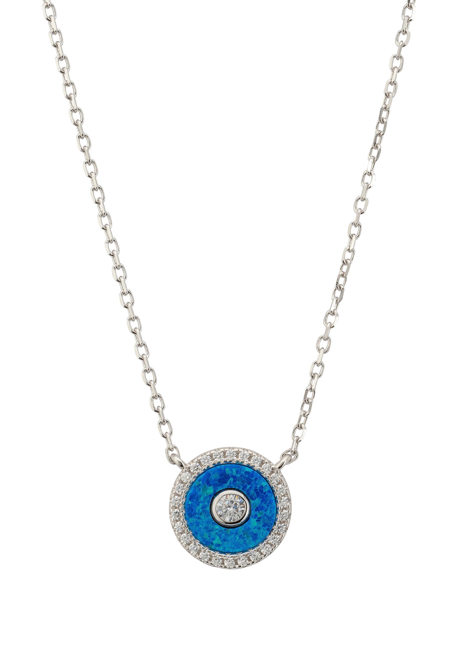 Mystique Amulet Turquoise Opalite Pendant Necklace Silver
