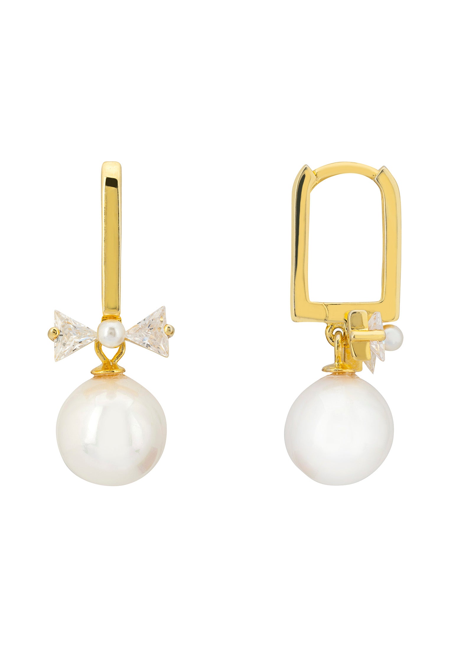 Paris Pearl Drop Earrings Gold