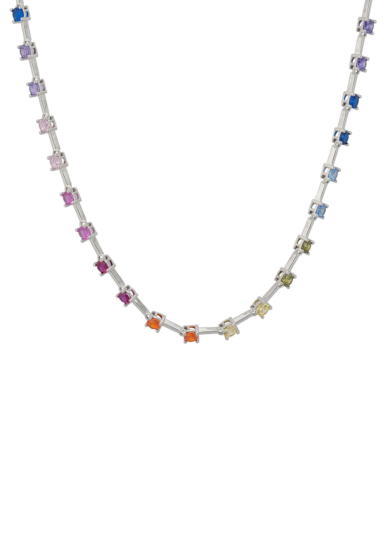 Rainbow Connection Choker Necklace Silver